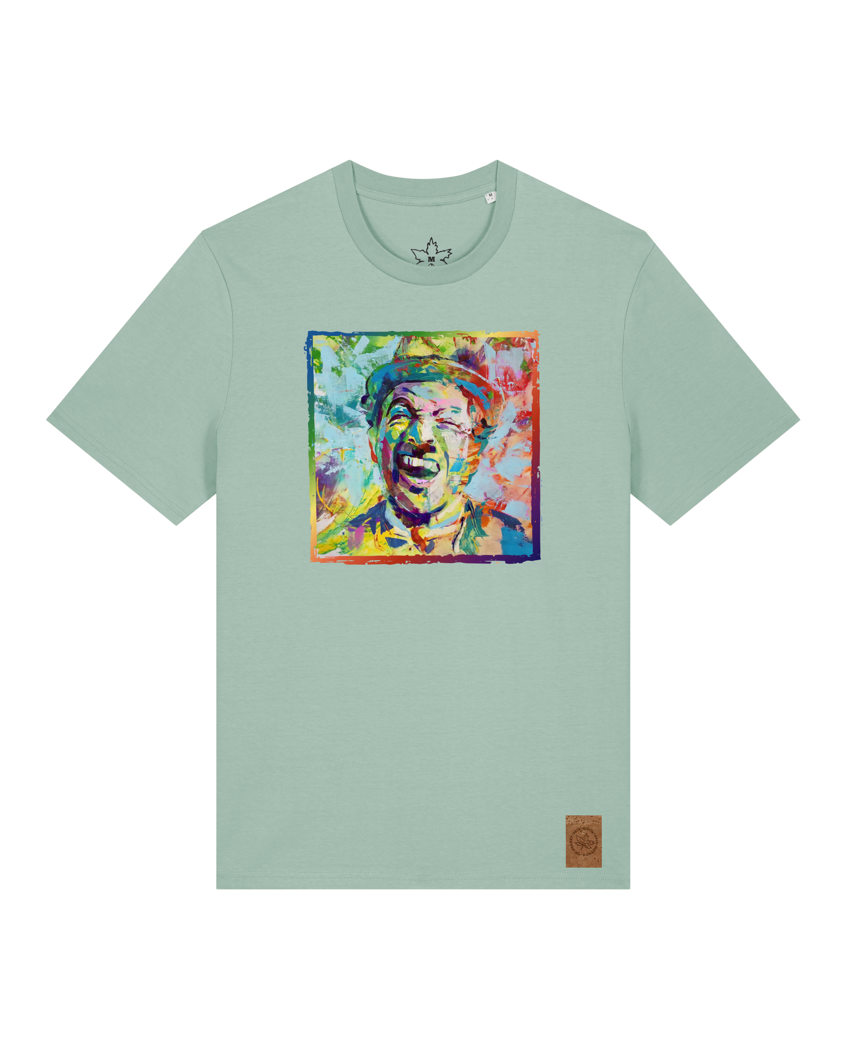 bio-unisex-medium fit-tshirt-chaplin-sttu169-eukalyptus-front