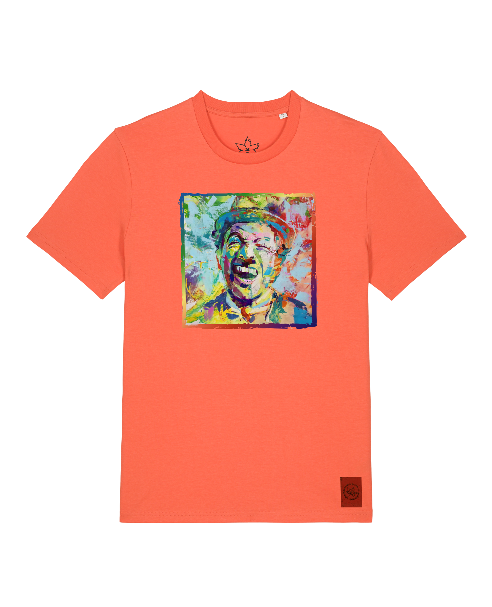 bio-unisex-medium fit-tshirt-chaplin-sttu169-mandarine-front