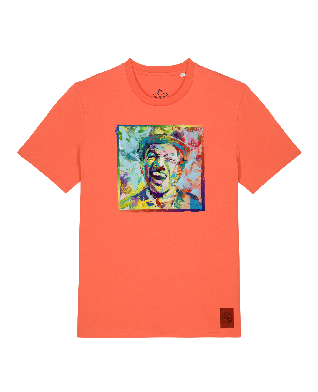 bio-unisex-medium fit-tshirt-chaplin-sttu169-mandarine-front