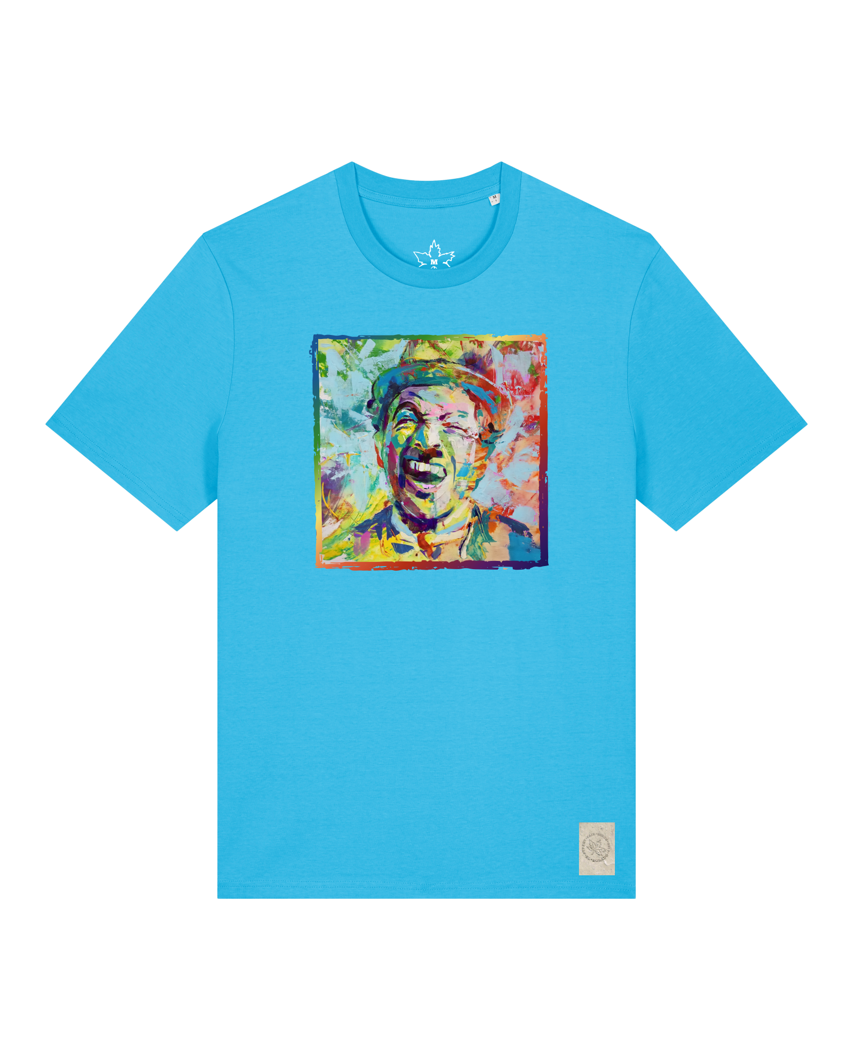 bio-unisex-medium fit-tshirt-chaplin-sttu169-wasserblau-front