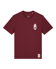 bio-unisex-medium fit-tshirt-cockroach ranch (backprint)-sttu169-burgunder rot-front