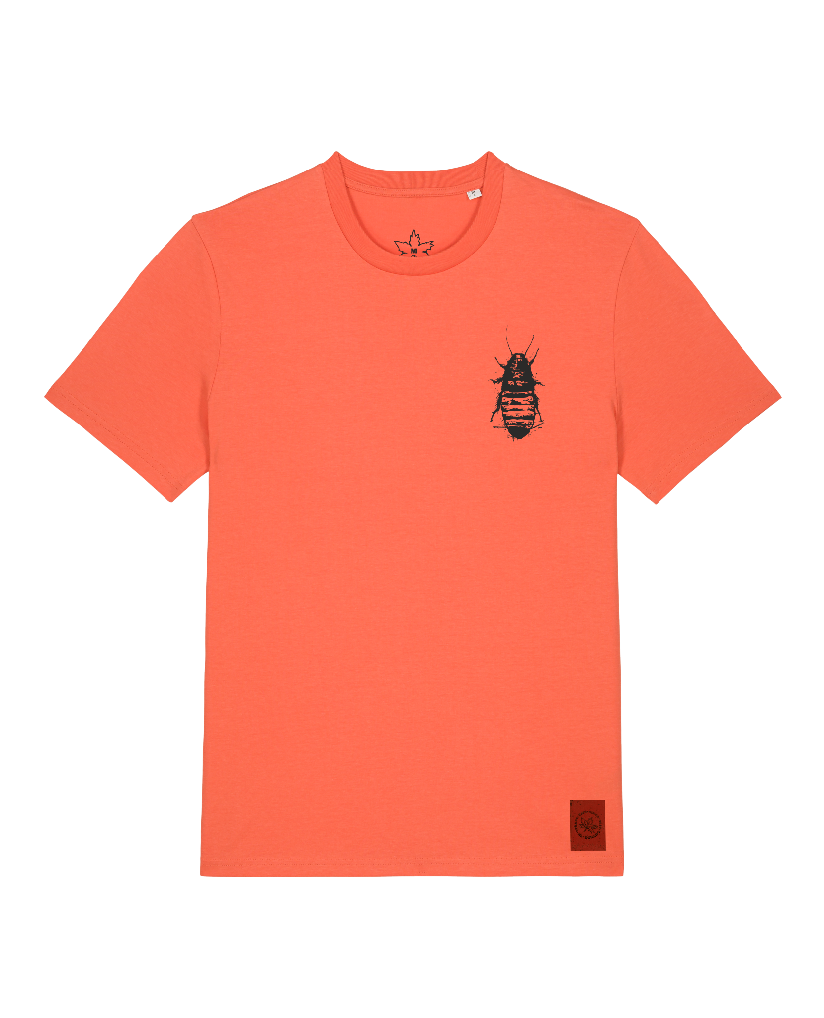 bio-unisex-medium fit-tshirt-cockroach ranch (backprint)-sttu169-mandarine-front