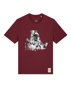 bio-unisex-medium fit-tshirt-dachs-sttu169-burgunder rot-front
