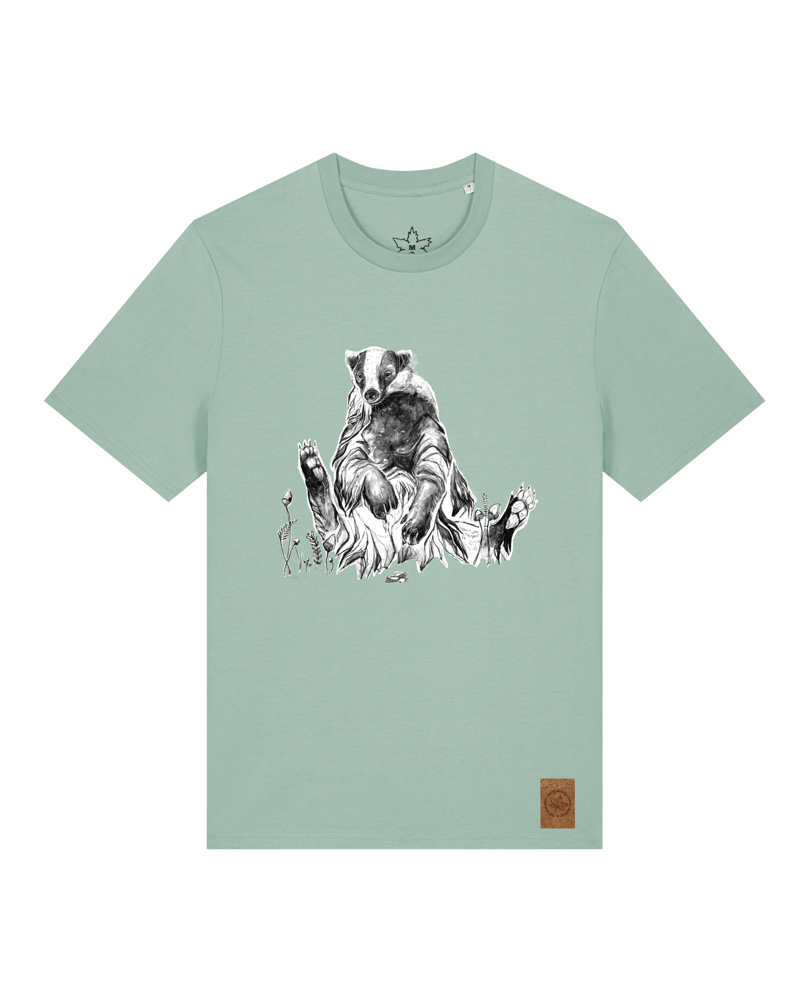 bio-unisex-medium fit-tshirt-dachs-sttu169-eukalyptus-front