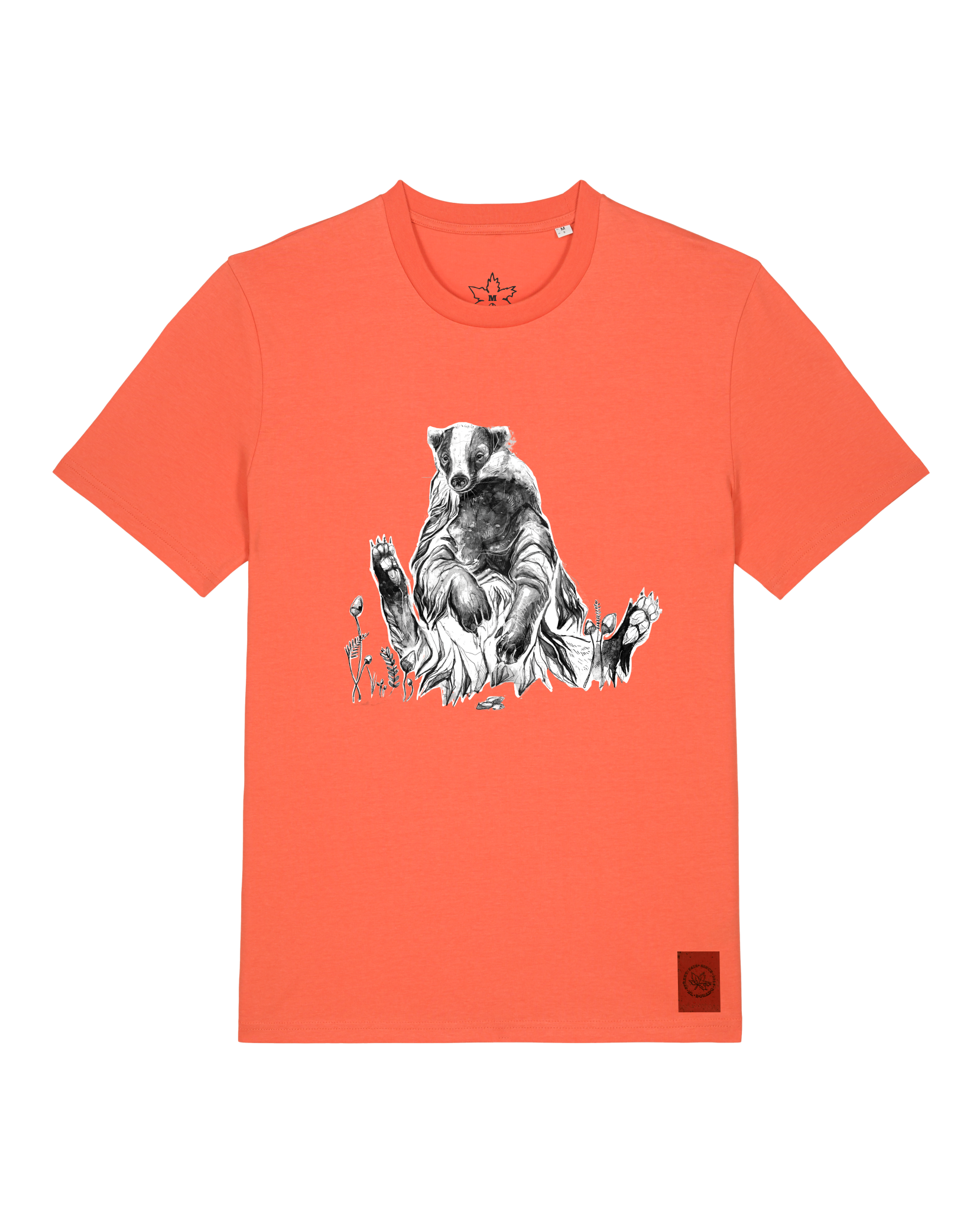 bio-unisex-medium fit-tshirt-dachs-sttu169-mandarine-front