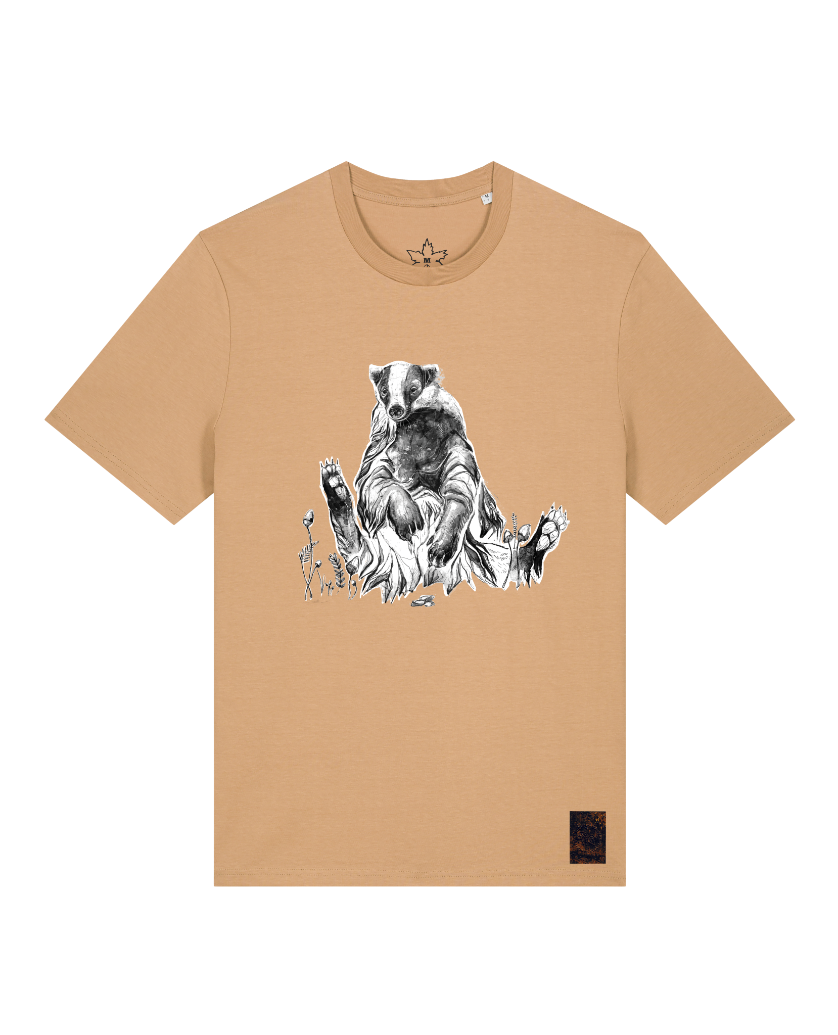 bio-unisex-medium fit-tshirt-dachs-sttu169-meersand-front
