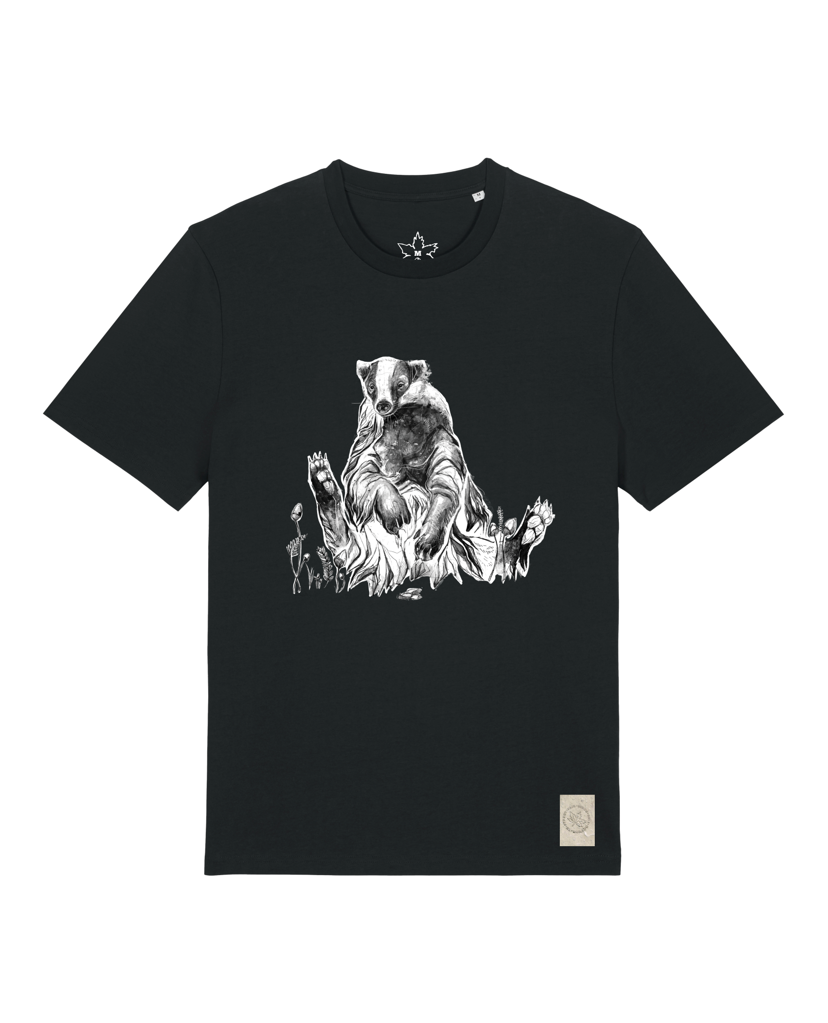 bio-unisex-medium fit-tshirt-dachs-sttu169-schwarz-front