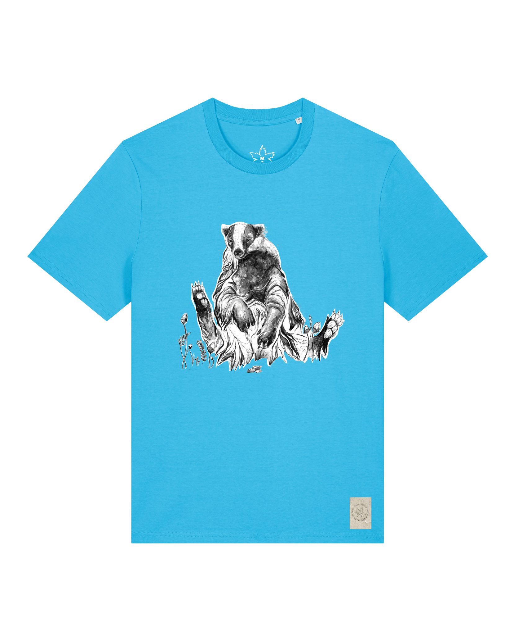 bio-unisex-medium fit-tshirt-dachs-sttu169-wasserblau-front