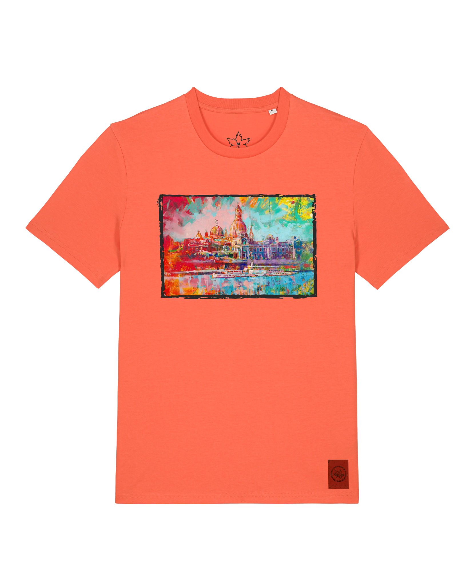 bio-unisex-medium fit-tshirt-dresden-sttu169-mandarine-front