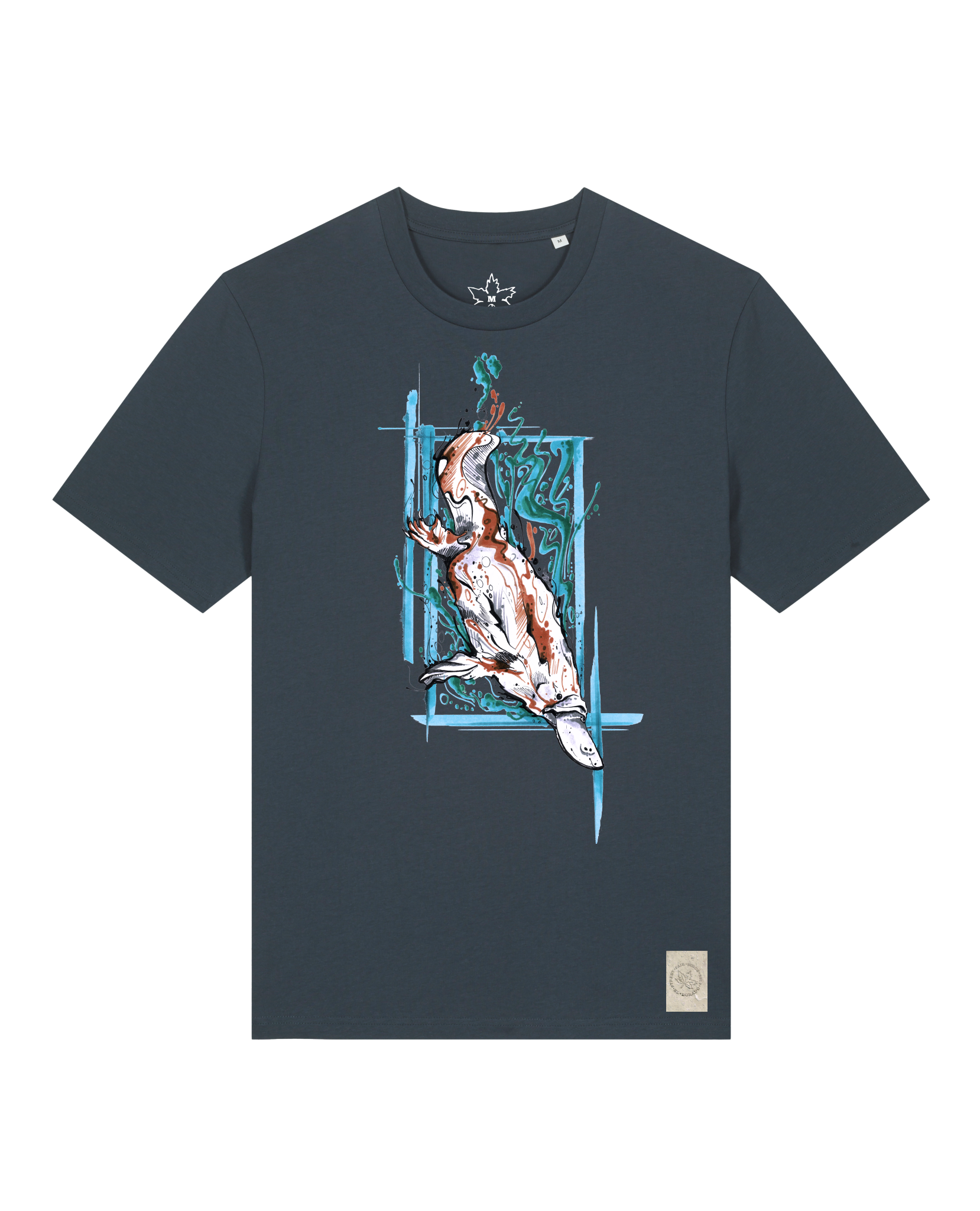 bio-unisex-medium fit-tshirt-duckbilly platy-sttu169-blaubeernacht-front