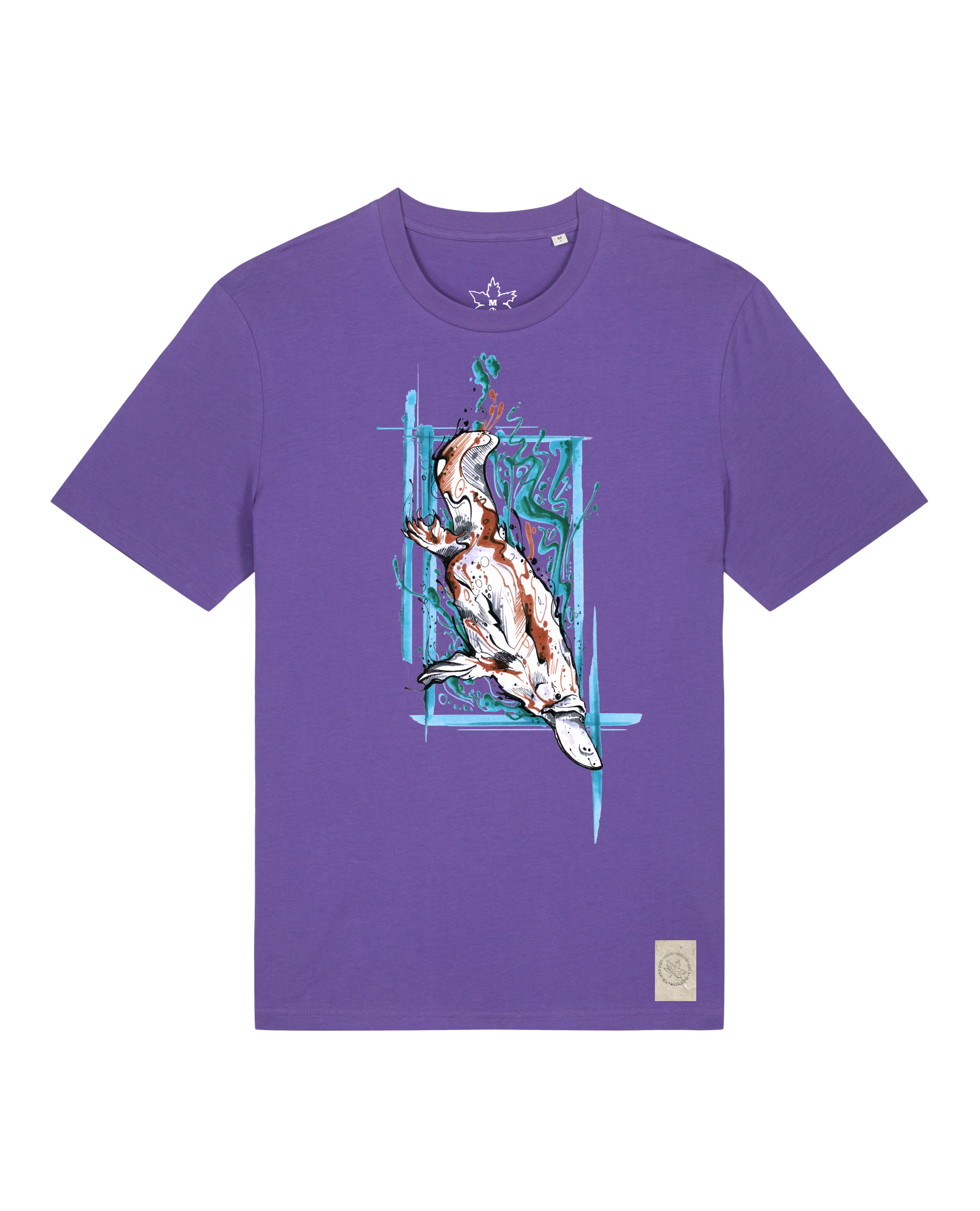 bio-unisex-medium fit-tshirt-duckbilly platy-sttu169-blaukraut-front
