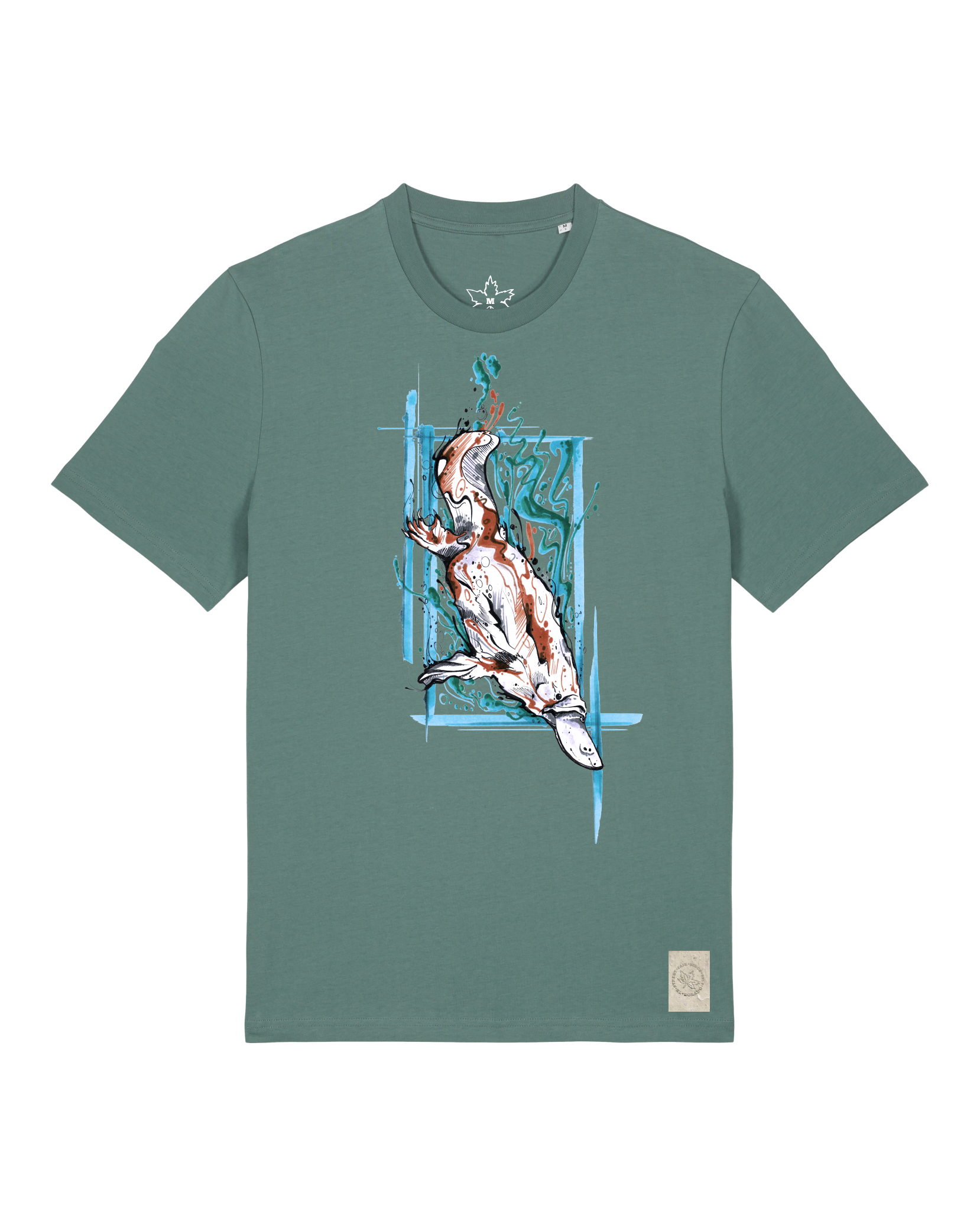 bio-unisex-medium fit-tshirt-duckbilly platy-sttu169-blautanne-front