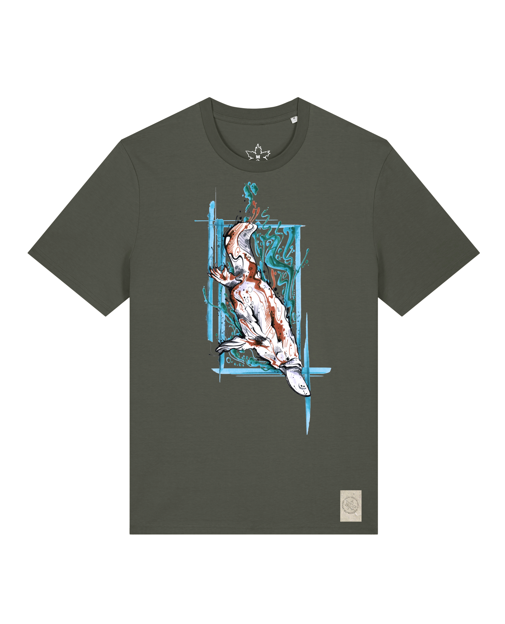 bio-unisex-medium fit-tshirt-duckbilly platy-sttu169-grunkohl-front