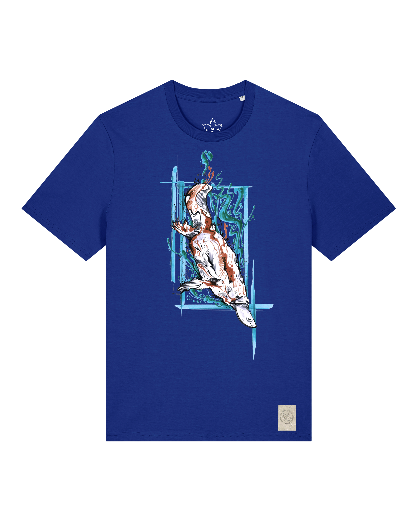 bio-unisex-medium fit-tshirt-duckbilly platy-sttu169-kornblume-front