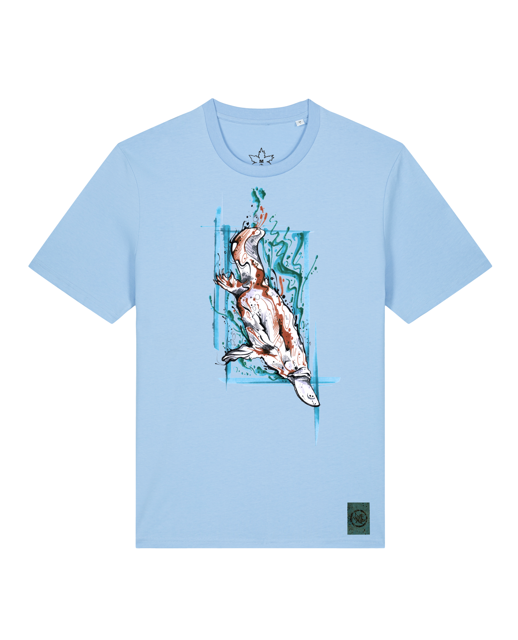 bio-unisex-medium fit-tshirt-duckbilly platy-sttu169-lagune-front