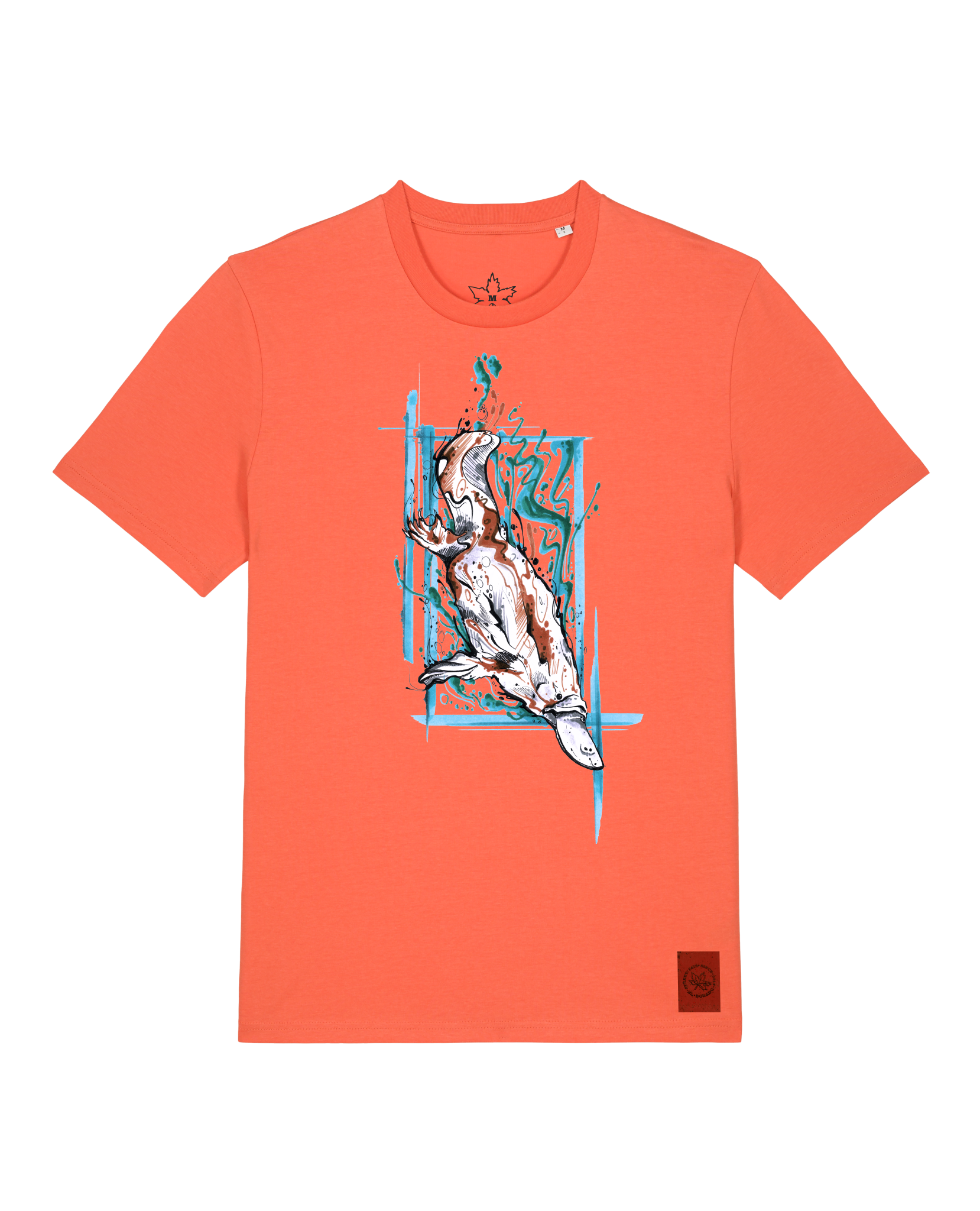 bio-unisex-medium fit-tshirt-duckbilly platy-sttu169-mandarine-front