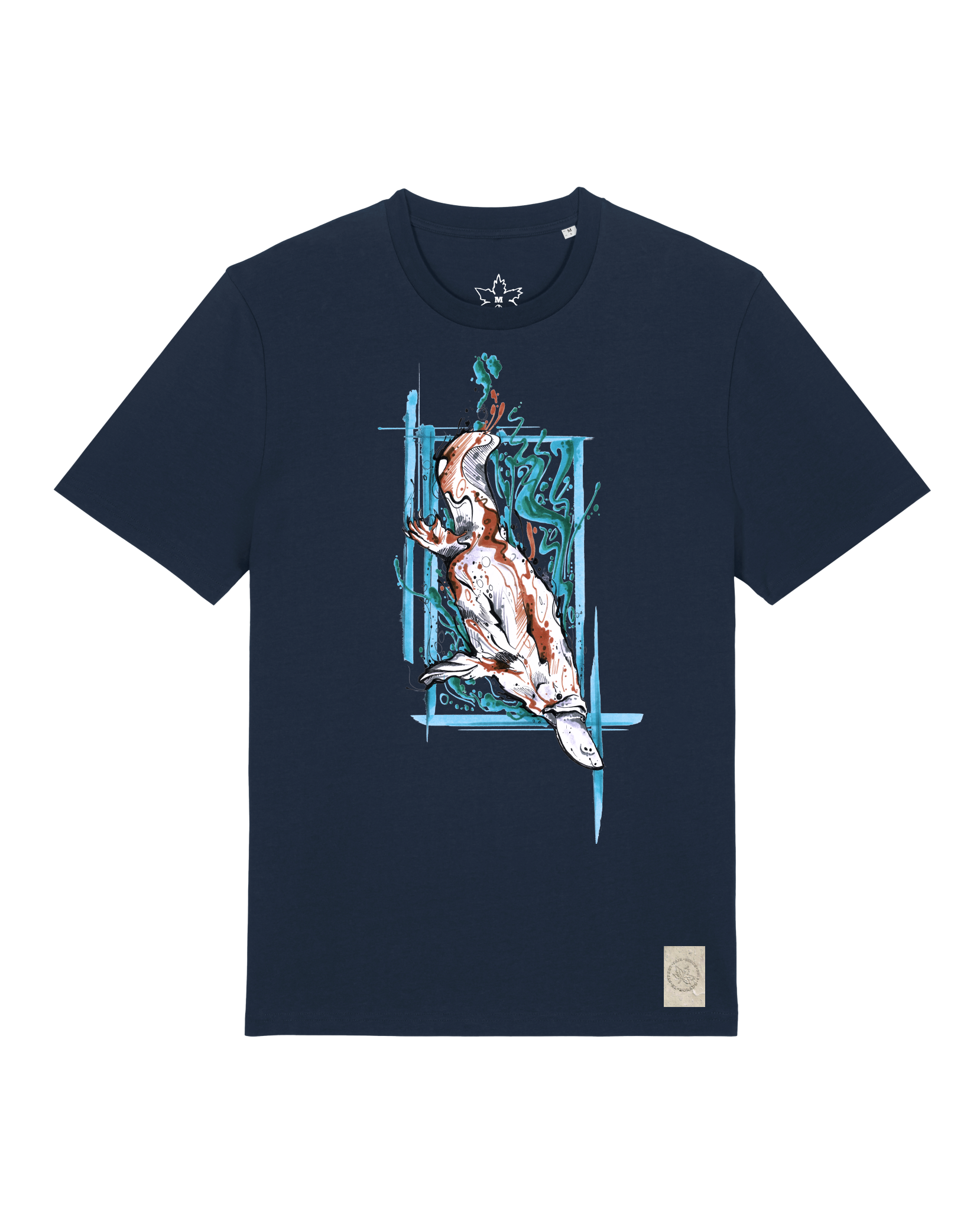 bio-unisex-medium fit-tshirt-duckbilly platy-sttu169-marine-front