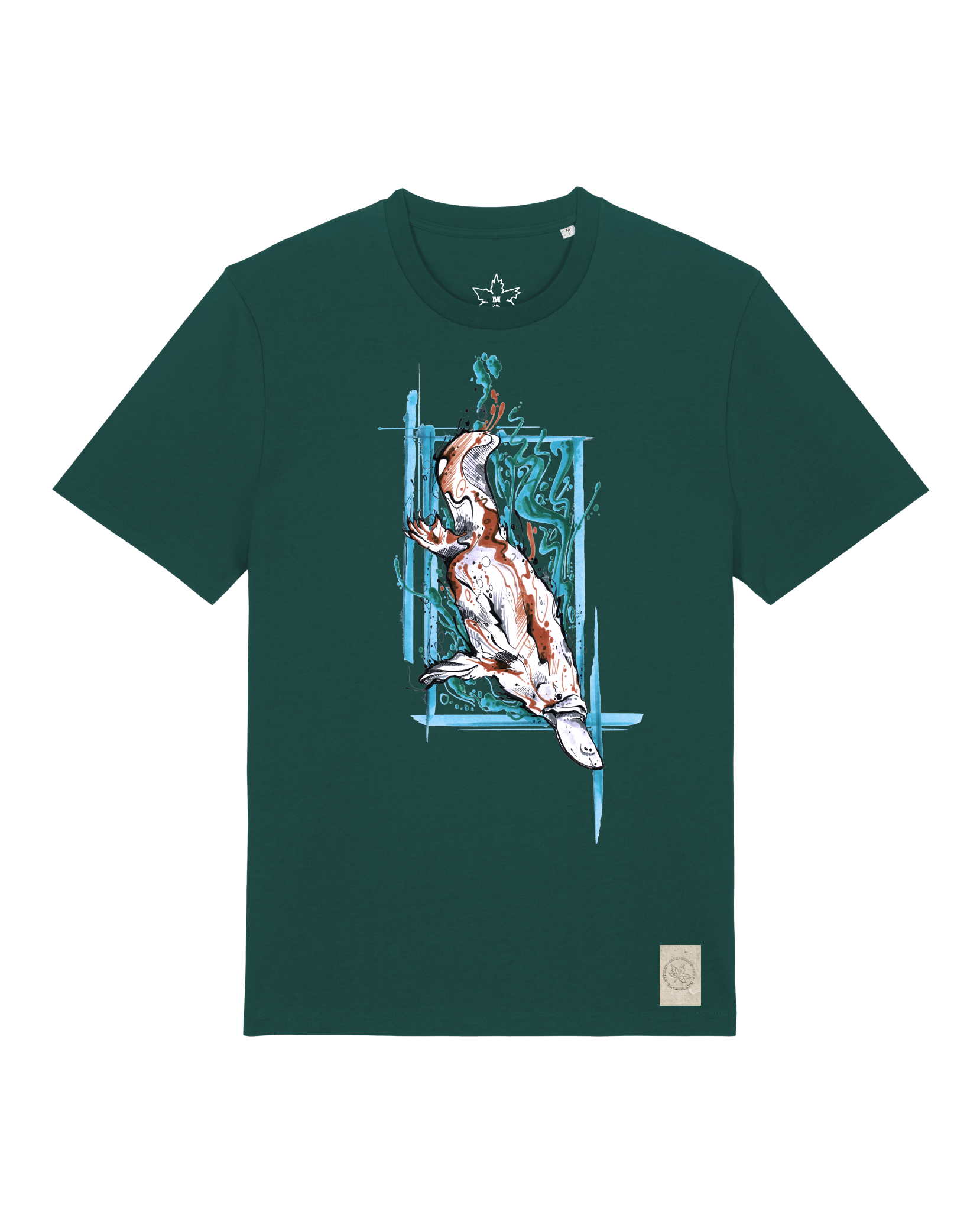 bio-unisex-medium fit-tshirt-duckbilly platy-sttu169-spirulina-front