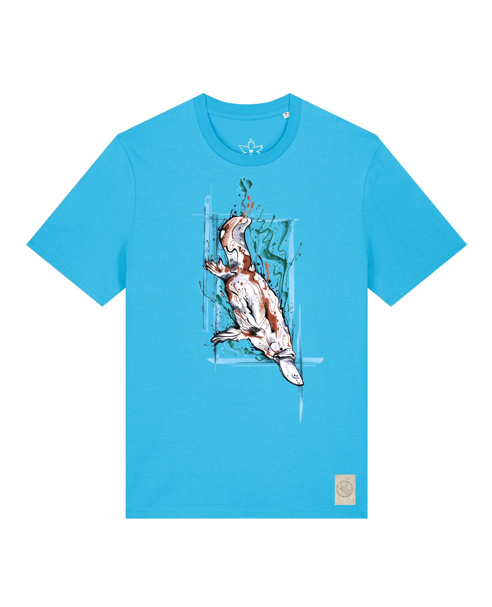 bio-unisex-medium fit-tshirt-duckbilly platy-sttu169-wasserblau-front