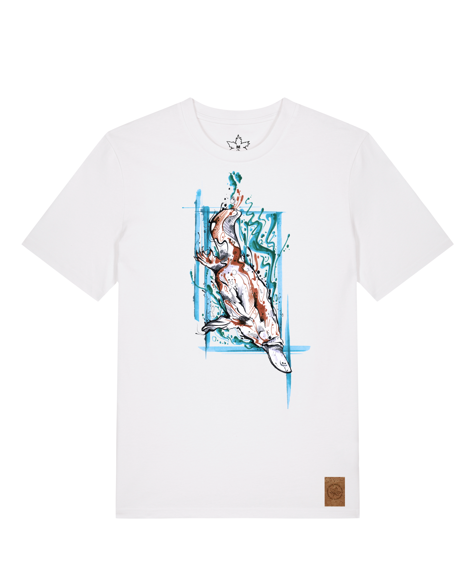 bio-unisex-medium fit-tshirt-duckbilly platy-sttu169-weiß-front