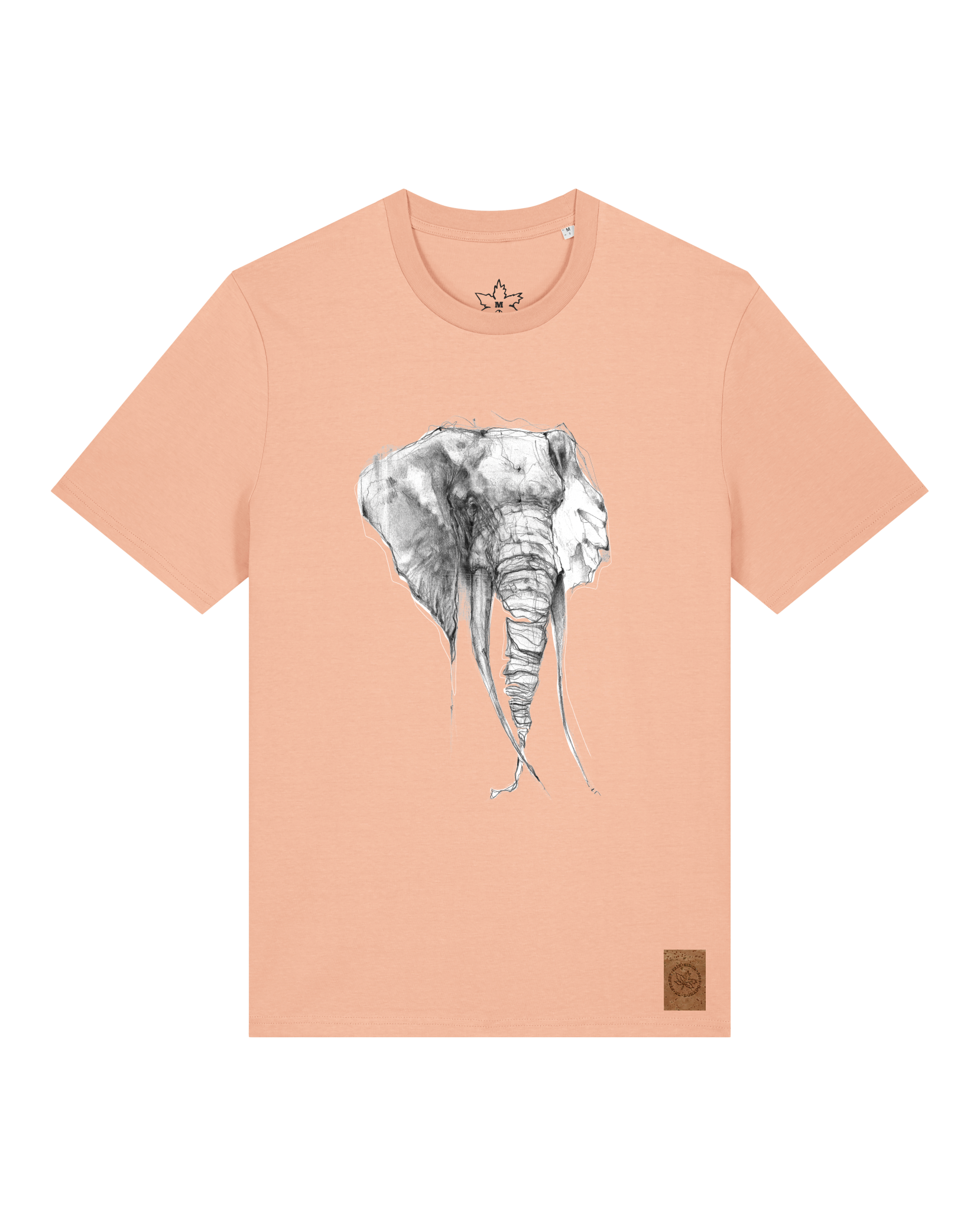 bio-unisex-medium fit-tshirt-elefant-sttu169-agyptische keramik-front