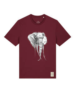 bio-unisex-medium fit-tshirt-elefant-sttu169-burgunder rot-front