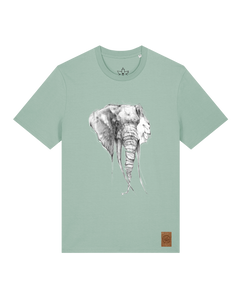 bio-unisex-medium fit-tshirt-elefant-sttu169-eukalyptus-front