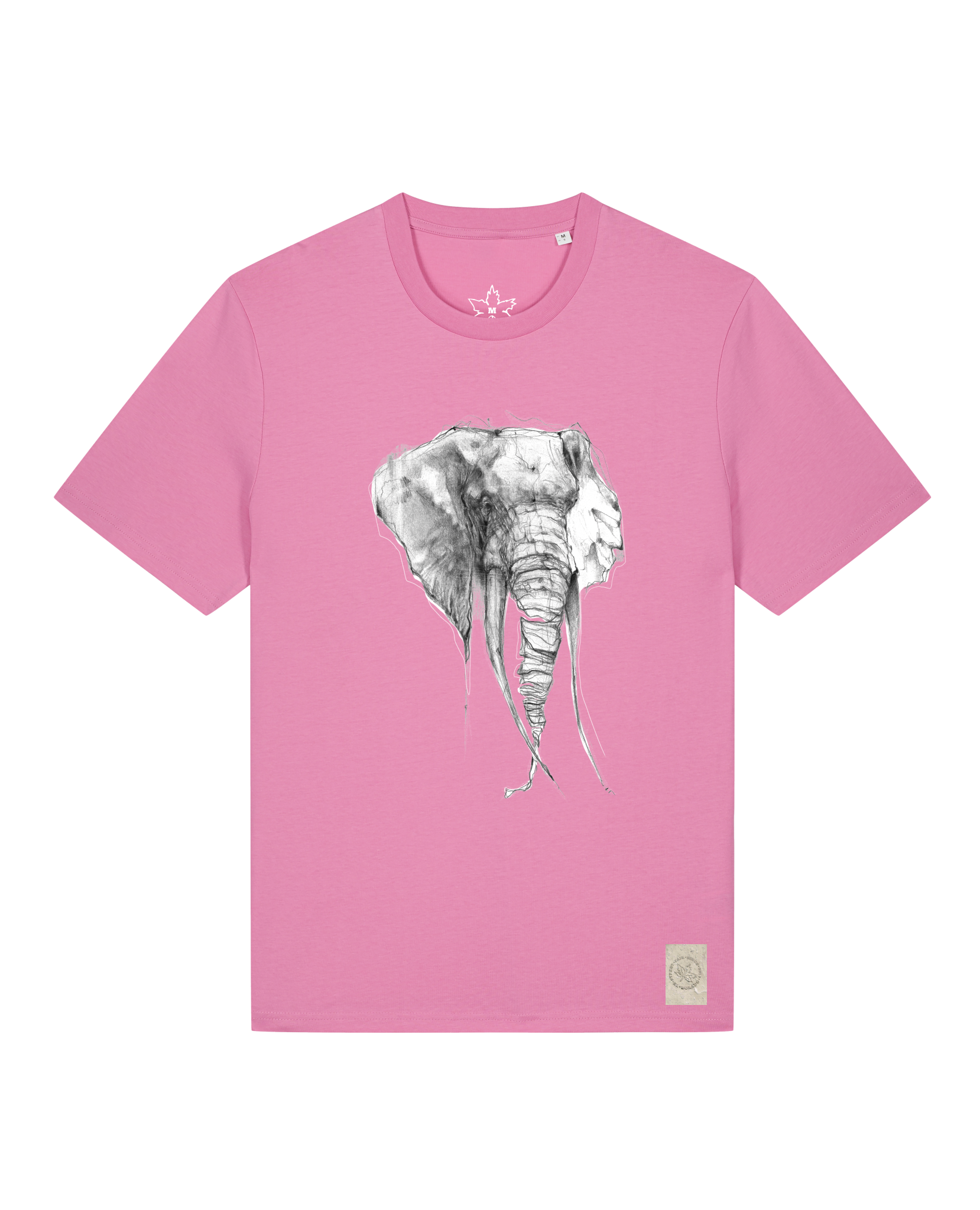 bio-unisex-medium fit-tshirt-elefant-sttu169-kaugummi-front