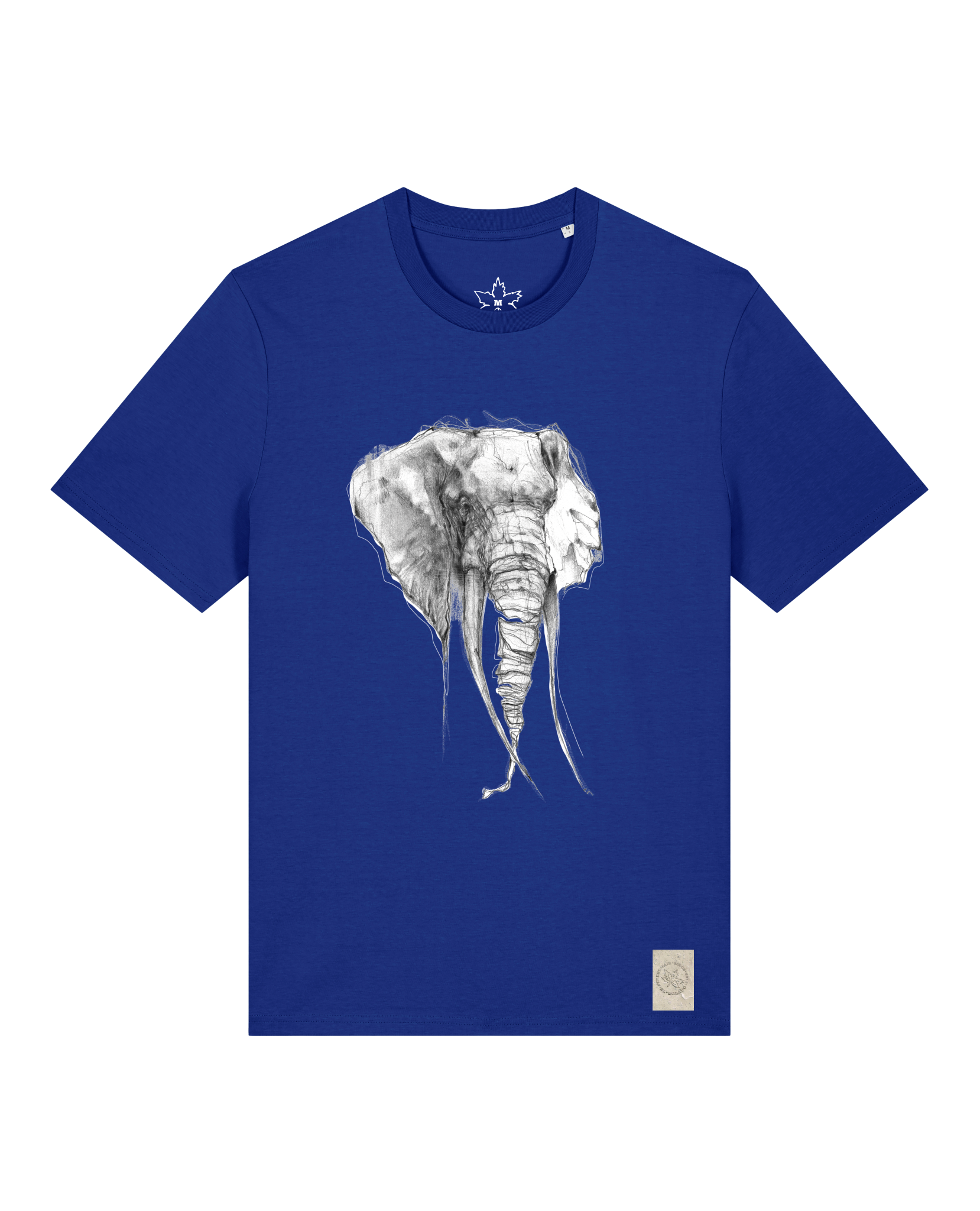 bio-unisex-medium fit-tshirt-elefant-sttu169-kornblume-front
