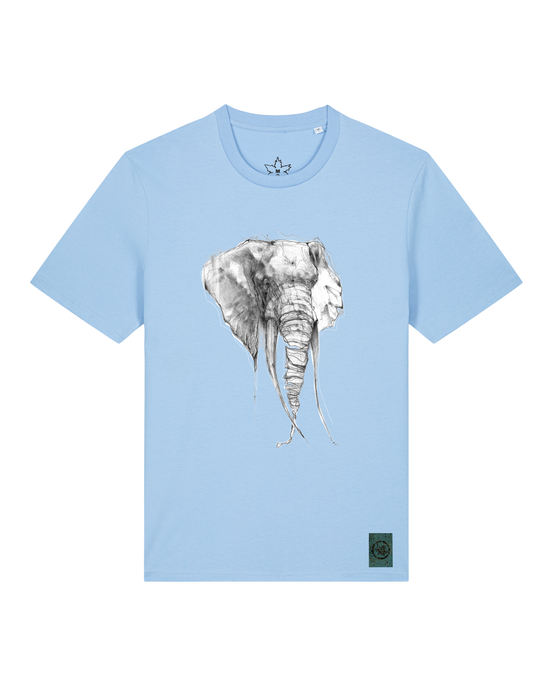 bio-unisex-medium fit-tshirt-elefant-sttu169-lagune-front