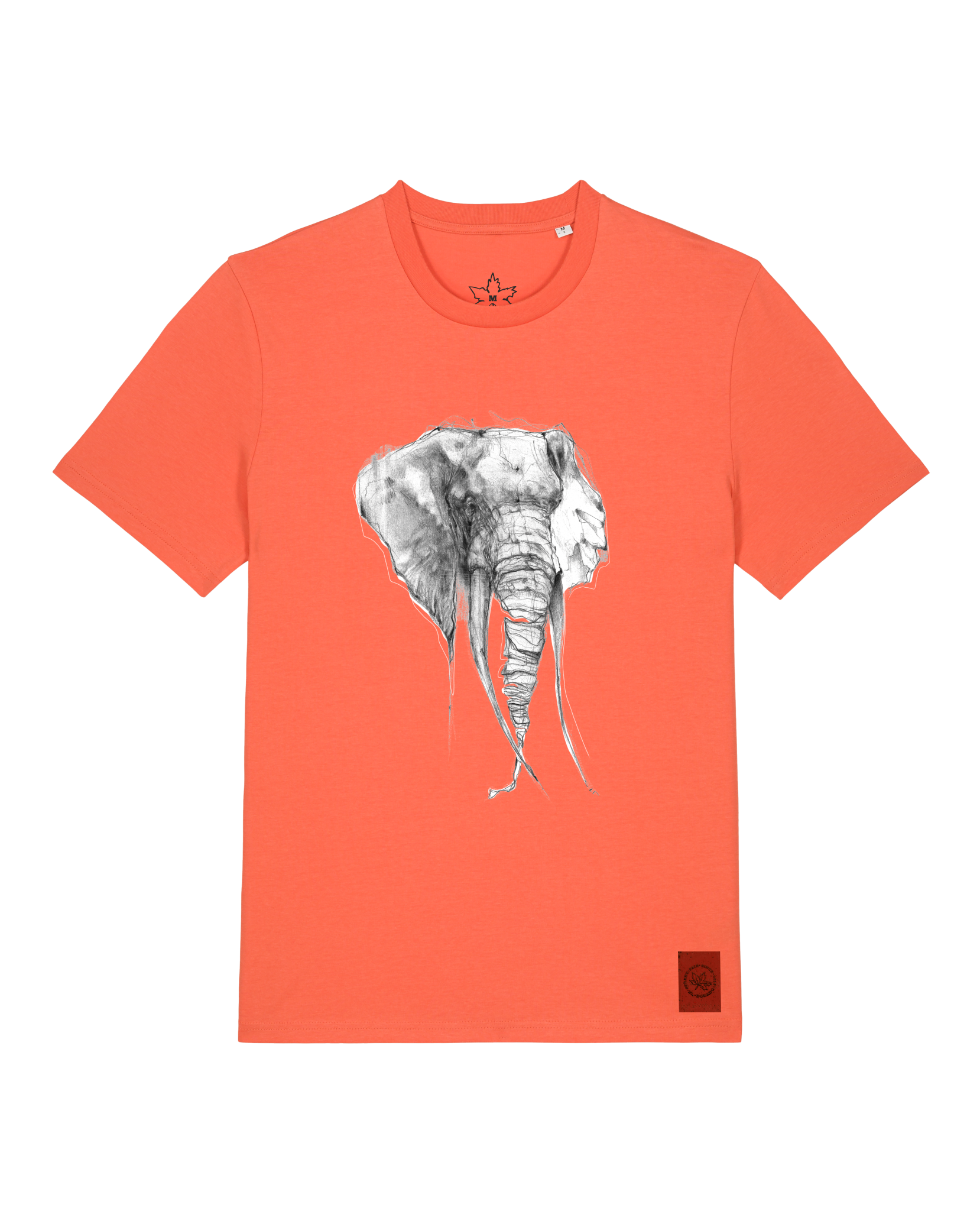 bio-unisex-medium fit-tshirt-elefant-sttu169-mandarine-front