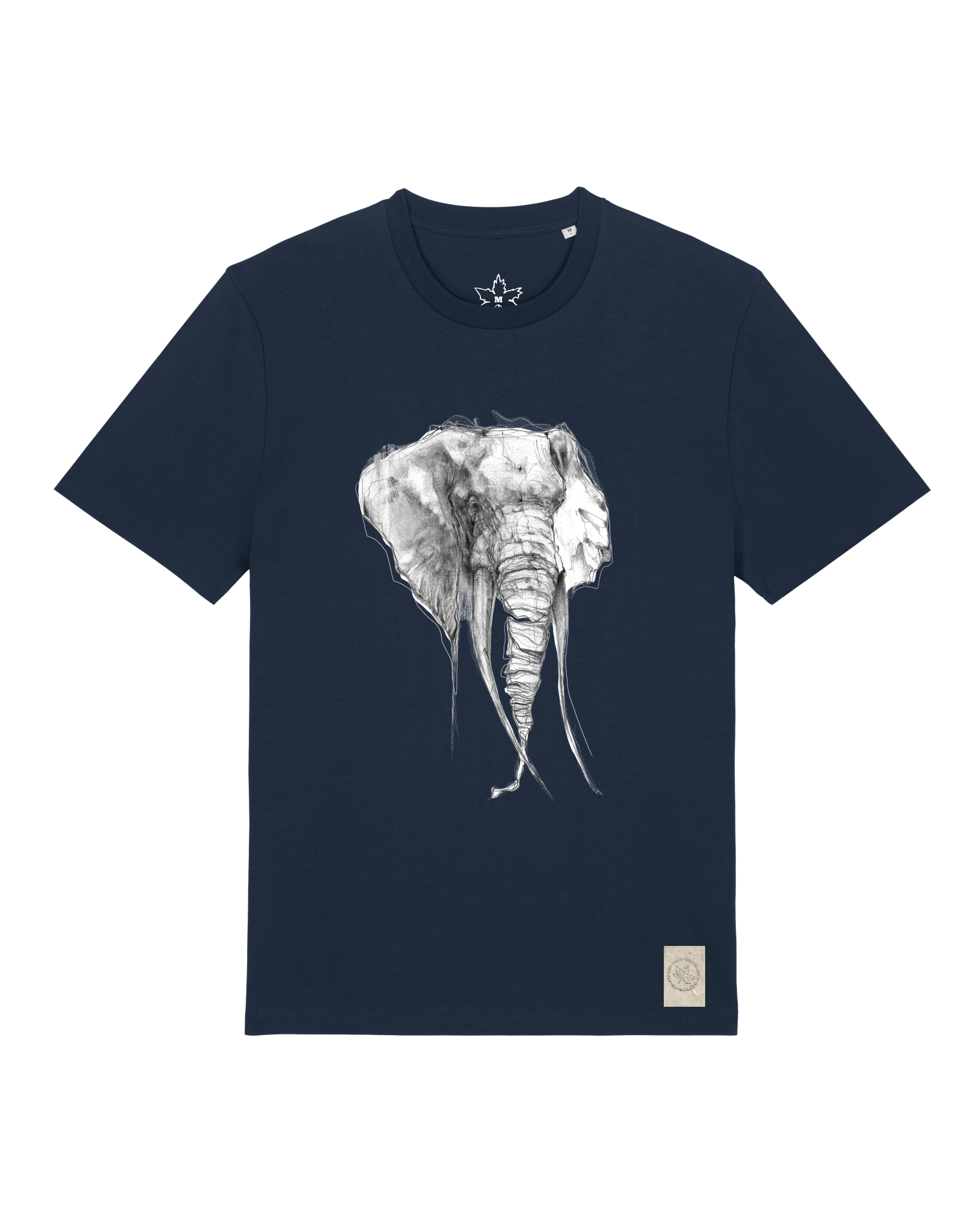 bio-unisex-medium fit-tshirt-elefant-sttu169-marine-front