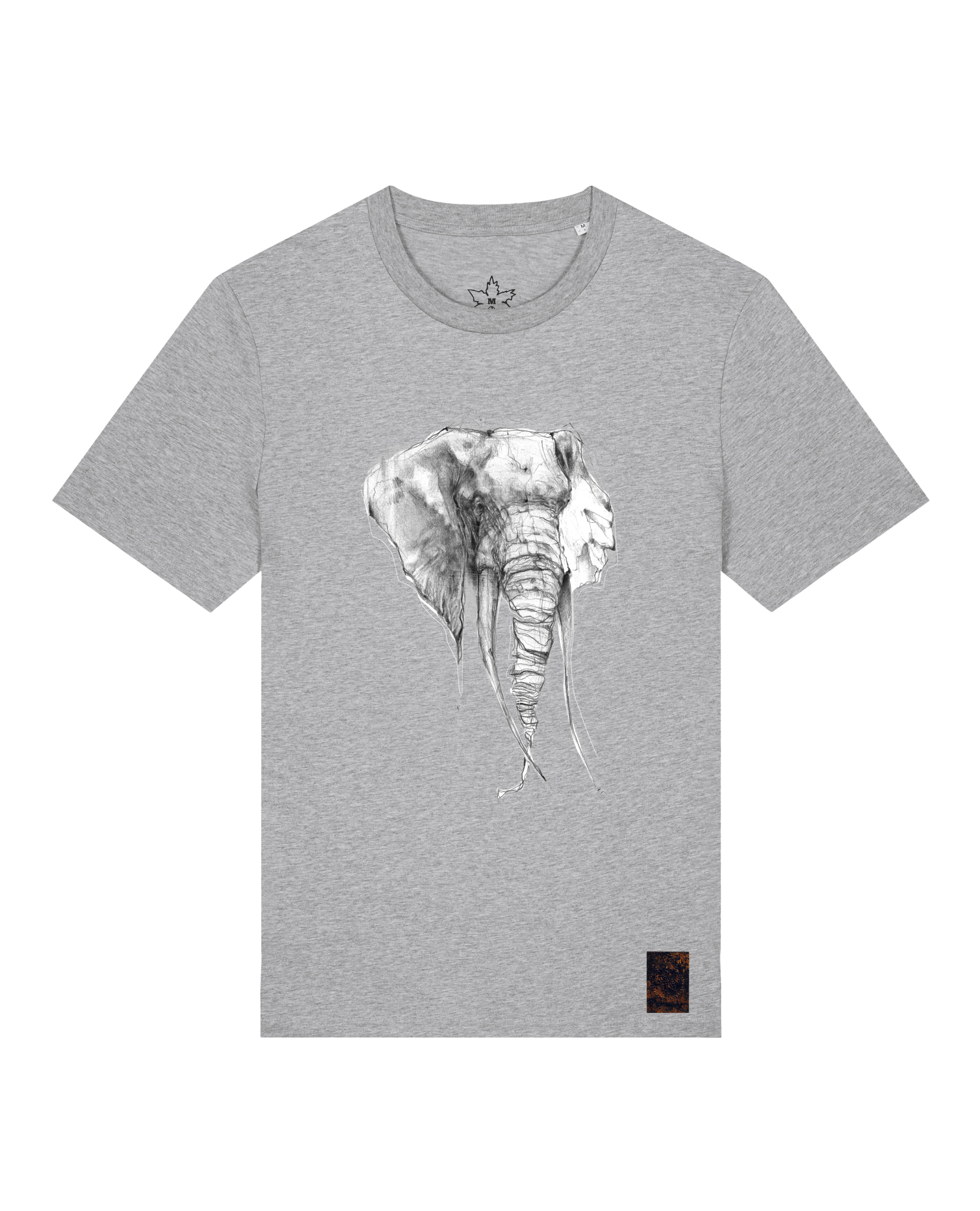bio-unisex-medium fit-tshirt-elefant-sttu169-mausgrau-front