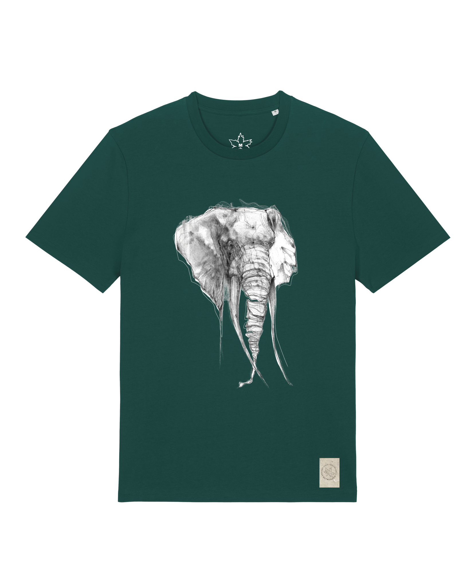 bio-unisex-medium fit-tshirt-elefant-sttu169-spirulina-front