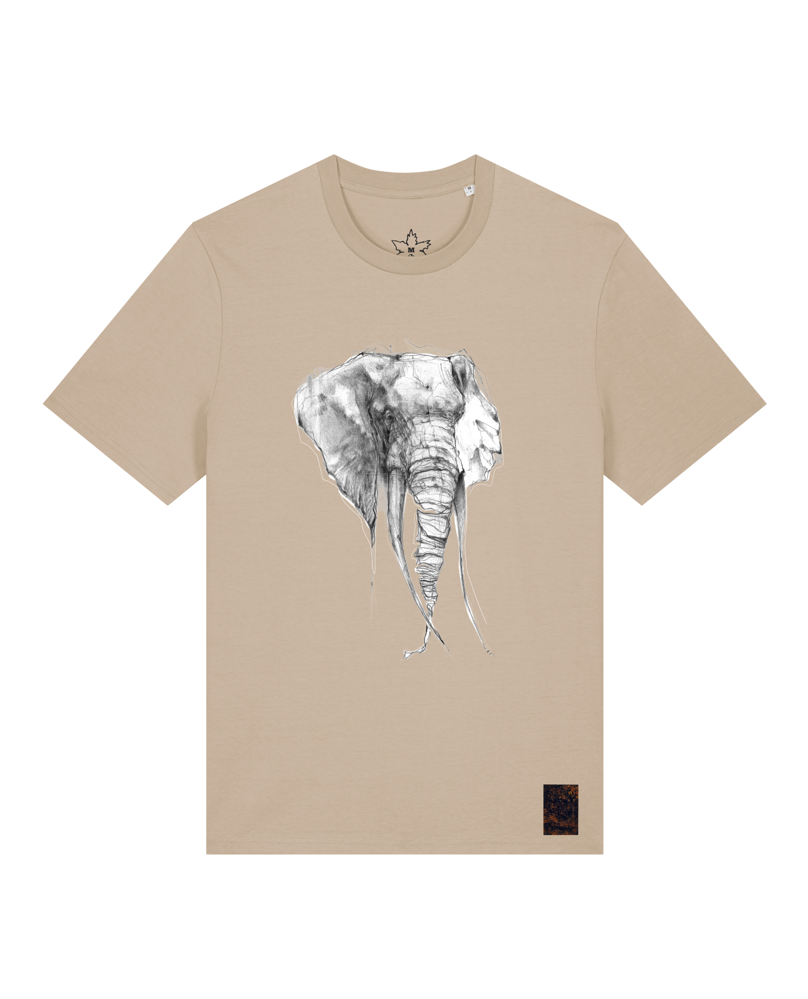 bio-unisex-medium fit-tshirt-elefant-sttu169-treibsand-front