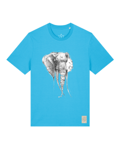 bio-unisex-medium fit-tshirt-elefant-sttu169-wasserblau-front