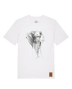 bio-unisex-medium fit-tshirt-elefant-sttu169-weiß-front