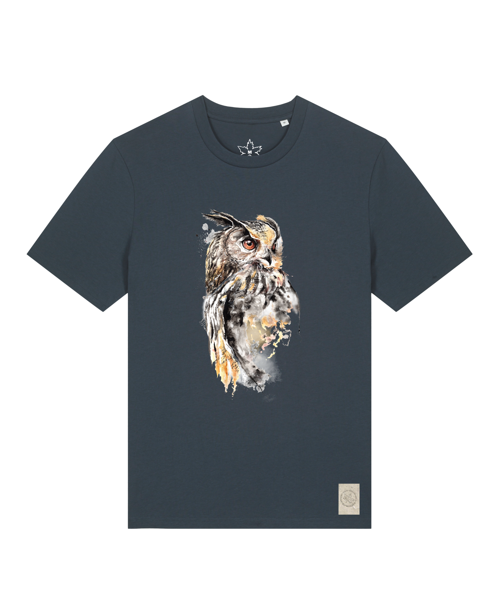 bio-unisex-medium fit-tshirt-eule-sttu169-blaubeernacht-front