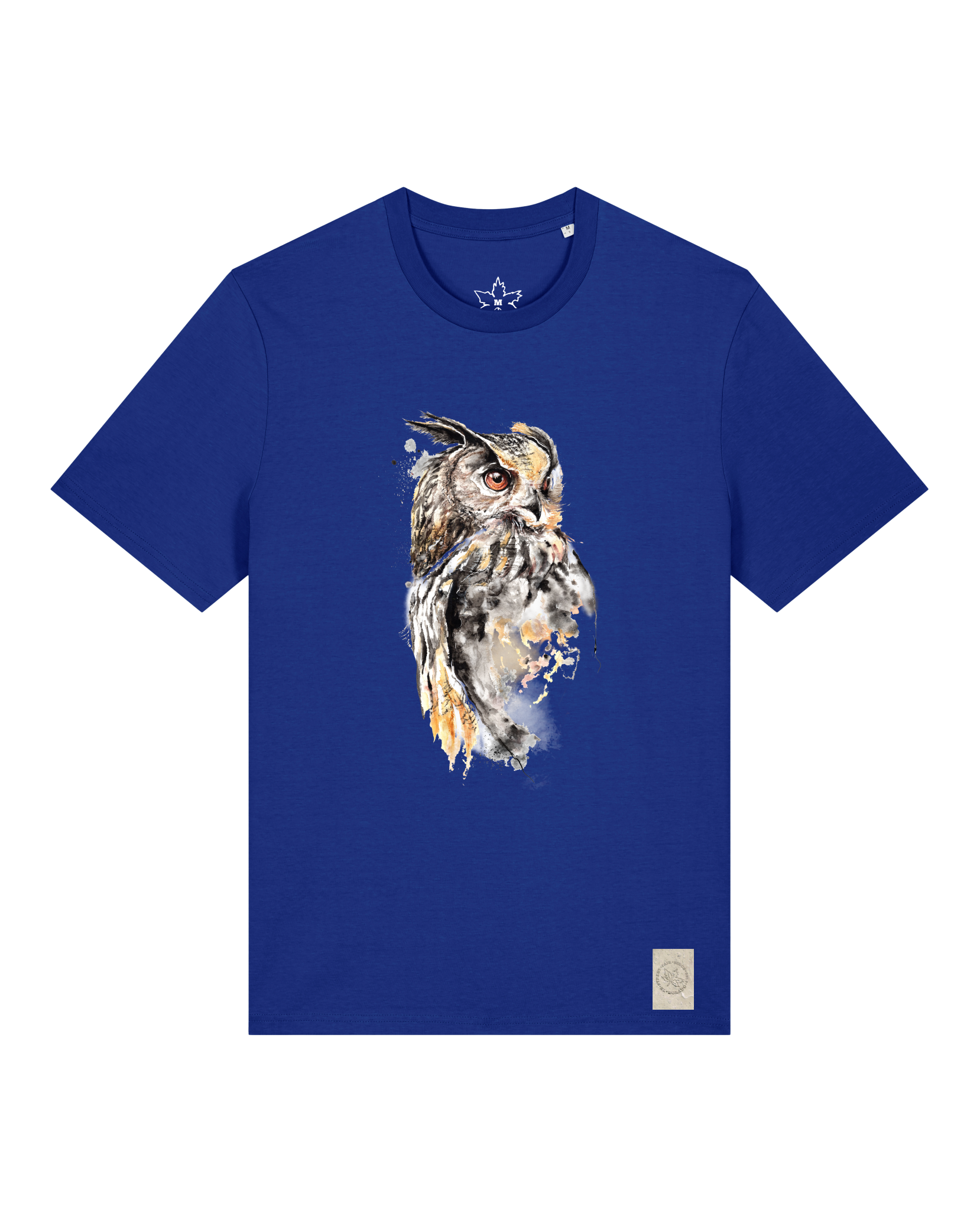 bio-unisex-medium fit-tshirt-eule-sttu169-kornblume-front