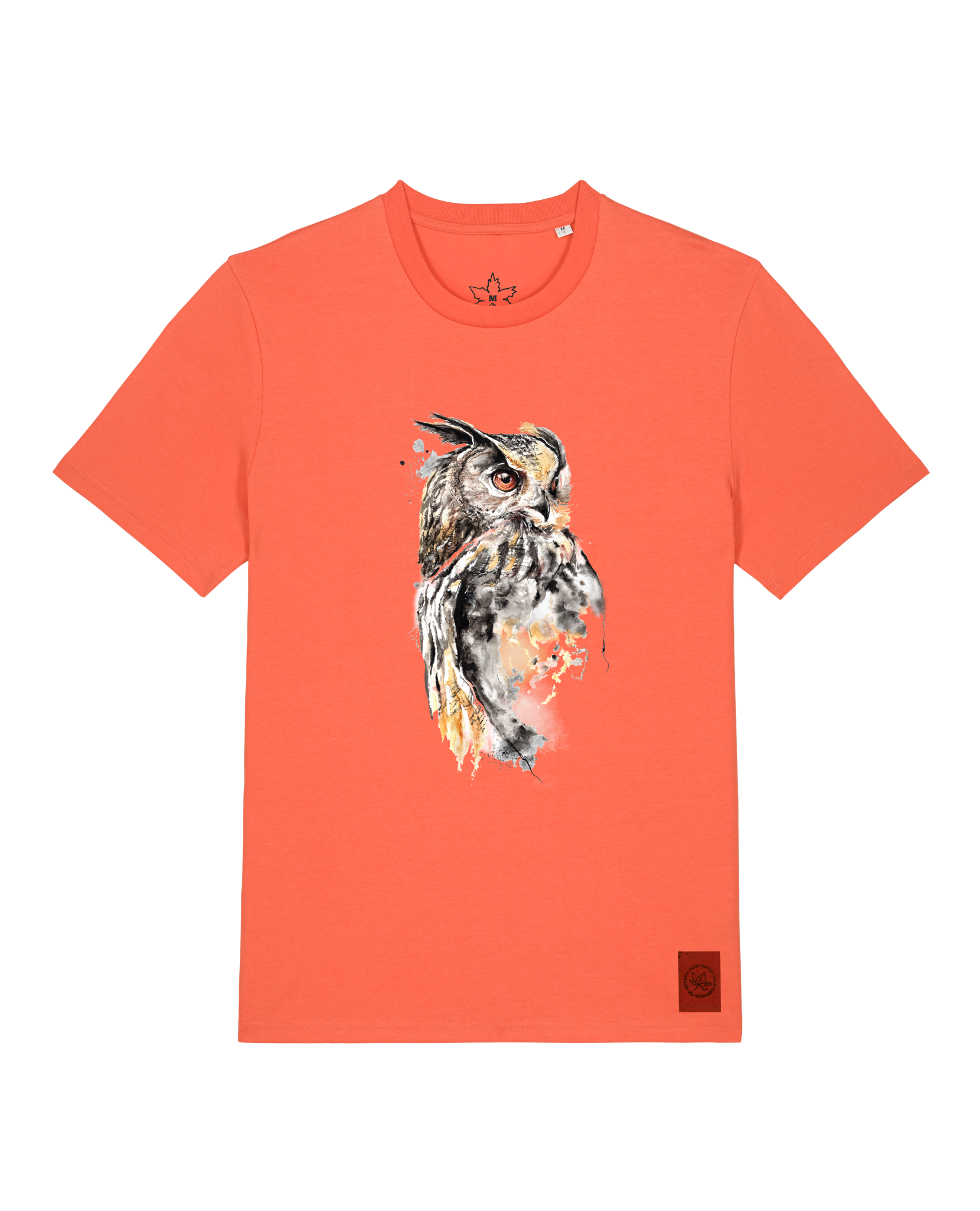 bio-unisex-medium fit-tshirt-eule-sttu169-mandarine-front
