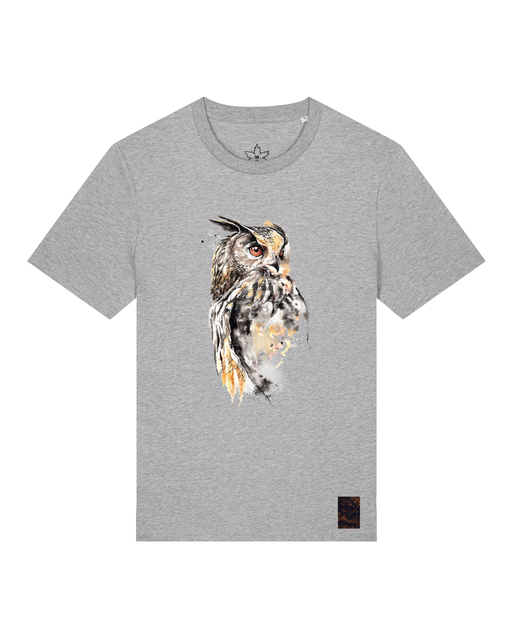 bio-unisex-medium fit-tshirt-eule-sttu169-mausgrau-front