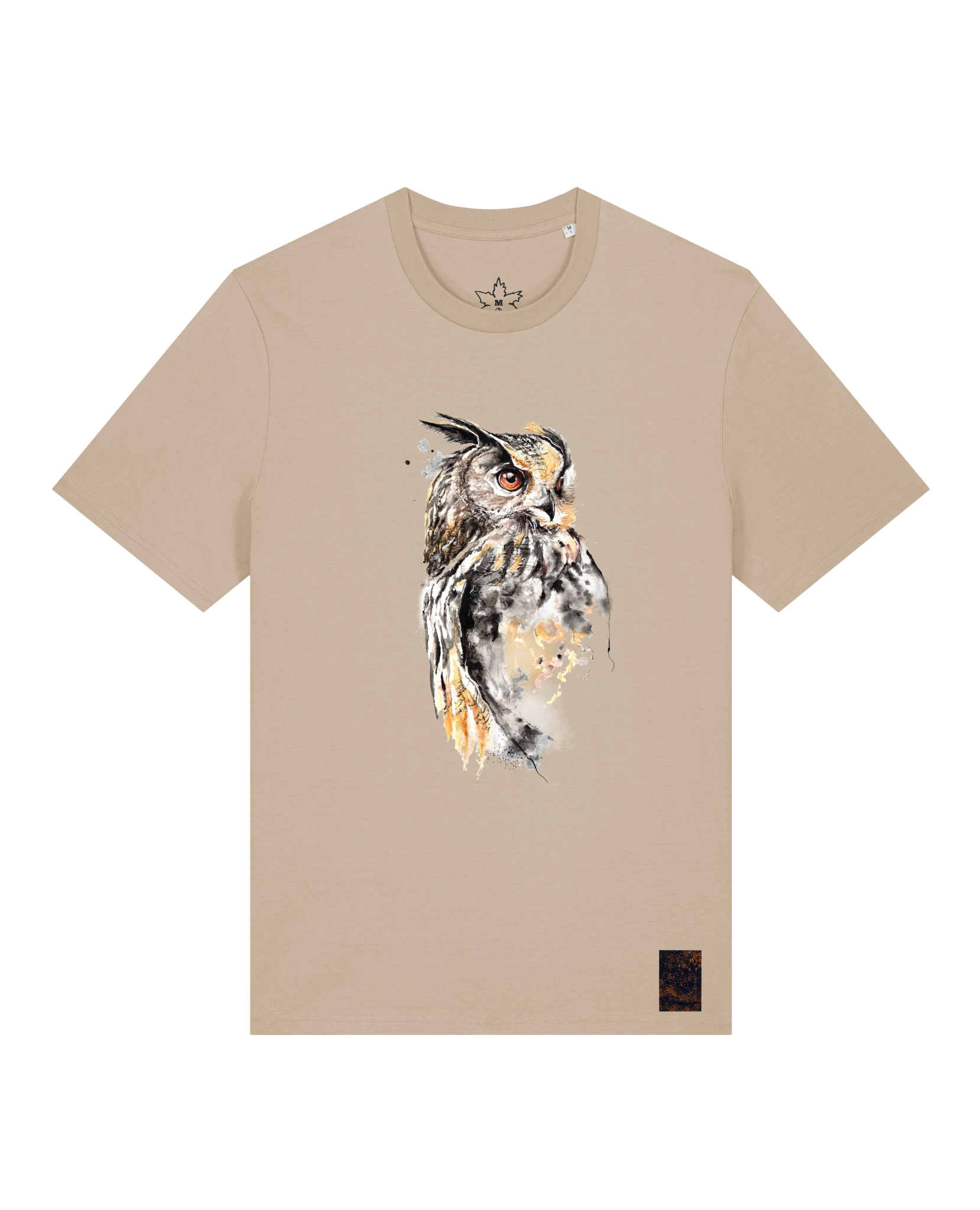 bio-unisex-medium fit-tshirt-eule-sttu169-treibsand-front