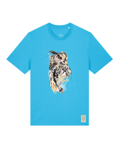 bio-unisex-medium fit-tshirt-eule-sttu169-wasserblau-front