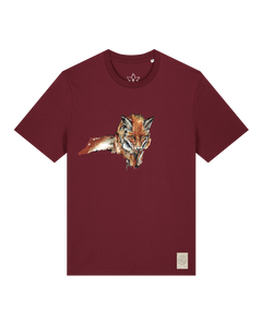bio-unisex-medium fit-tshirt-fox views-sttu169-burgunder rot-front
