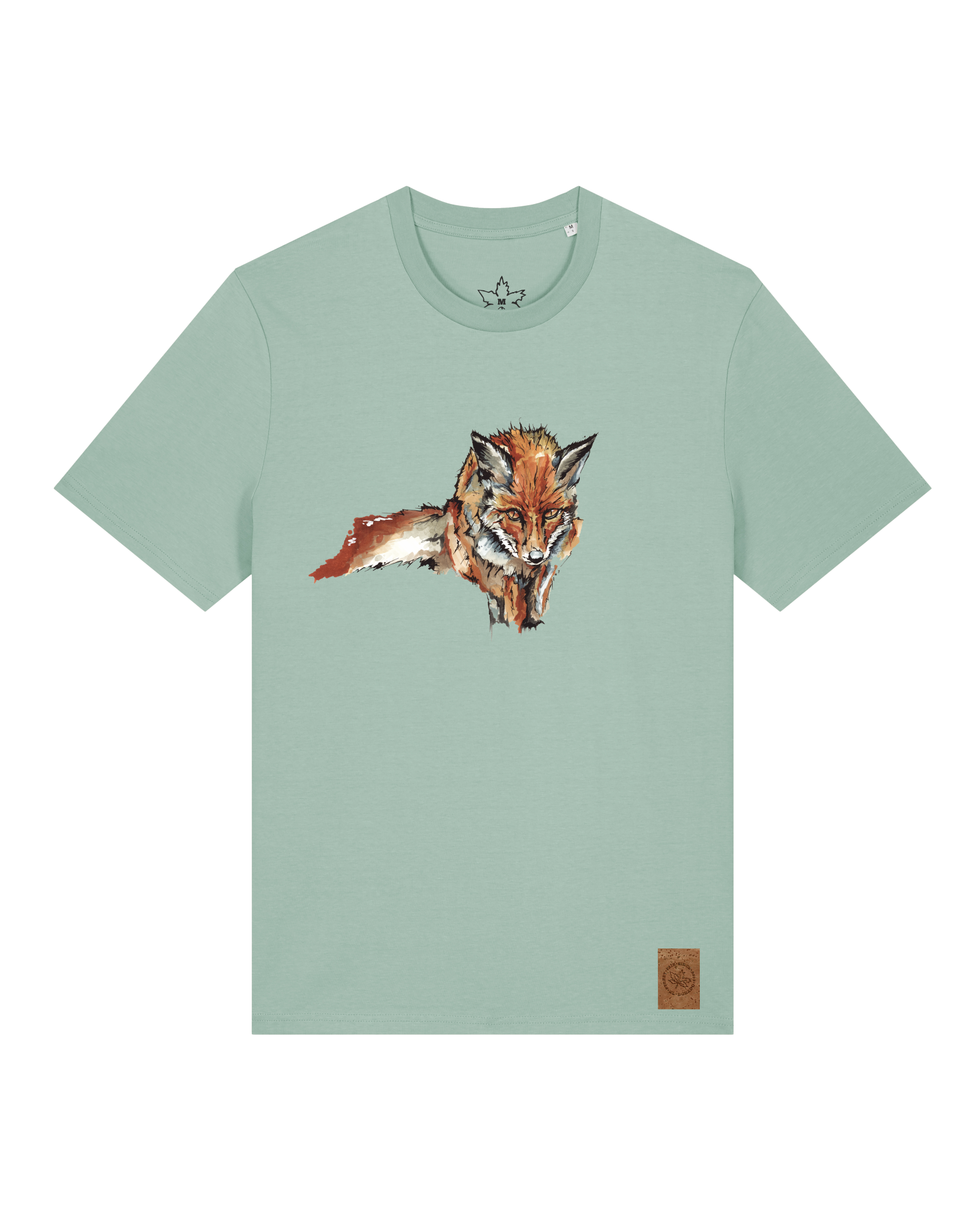bio-unisex-medium fit-tshirt-fox views-sttu169-eukalyptus-front