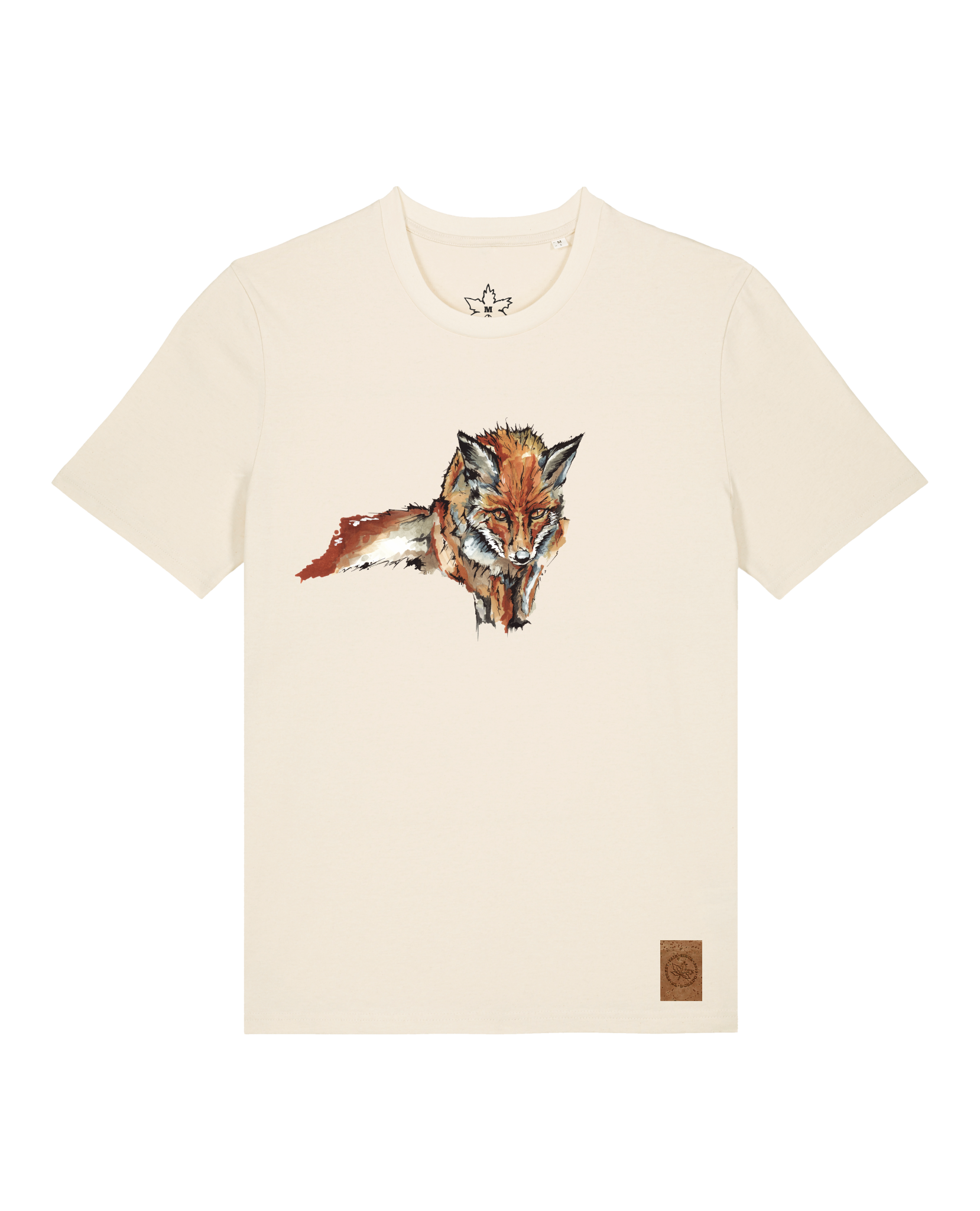 bio-unisex-medium fit-tshirt-fox views-sttu169-natur-front