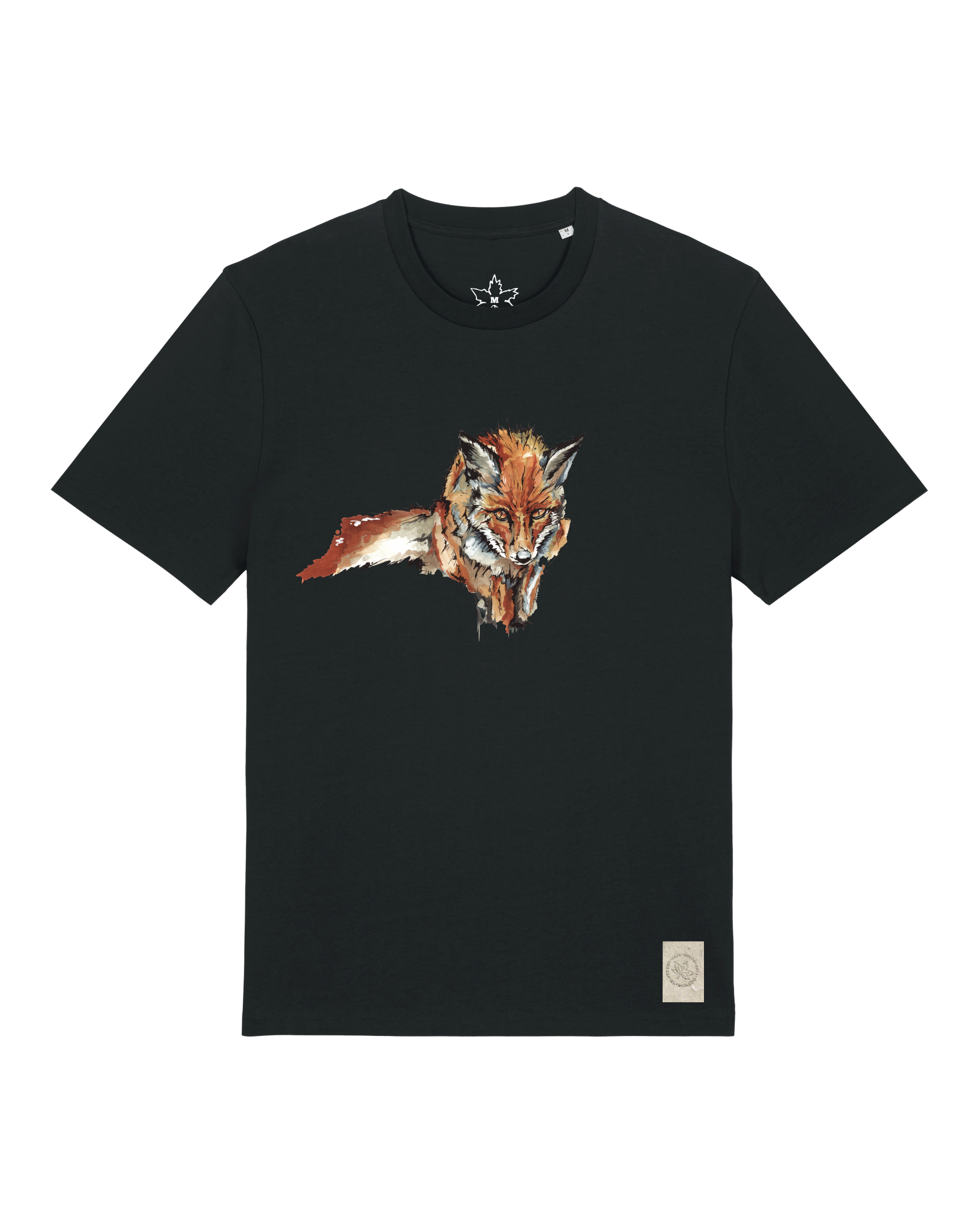 bio-unisex-medium fit-tshirt-fox views-sttu169-schwarz-front