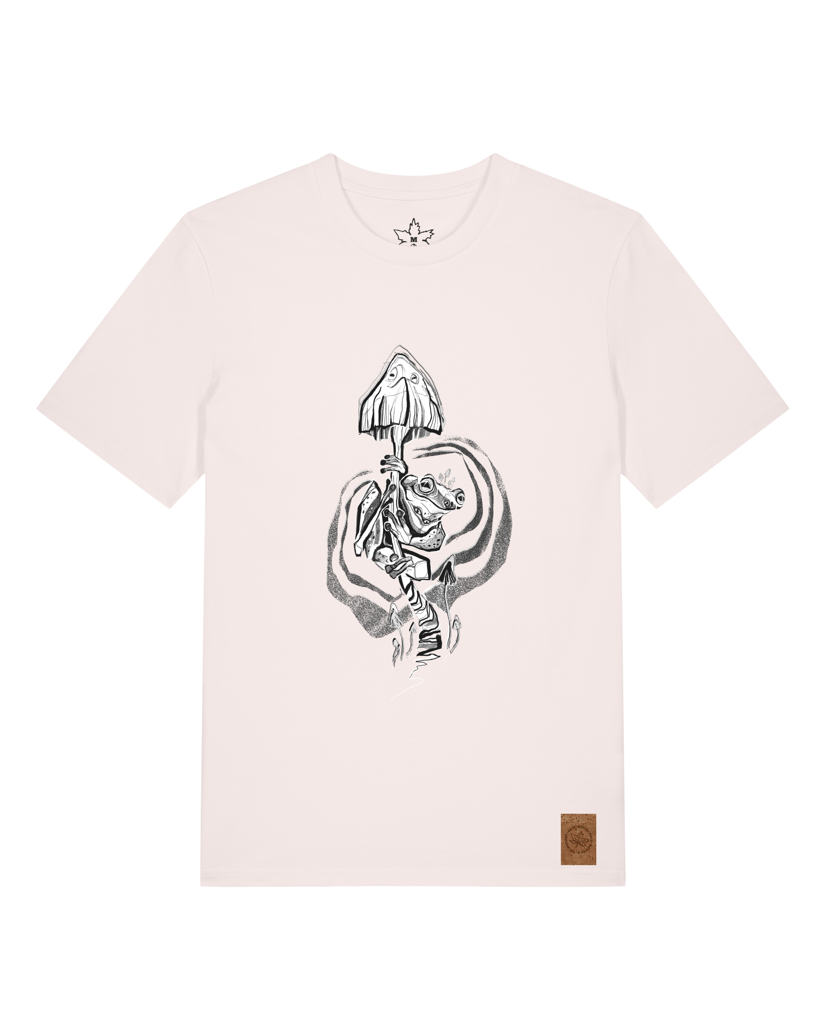 bio-unisex-medium fit-tshirt-frosch auf pilz-sttu169-baumwollblute-front