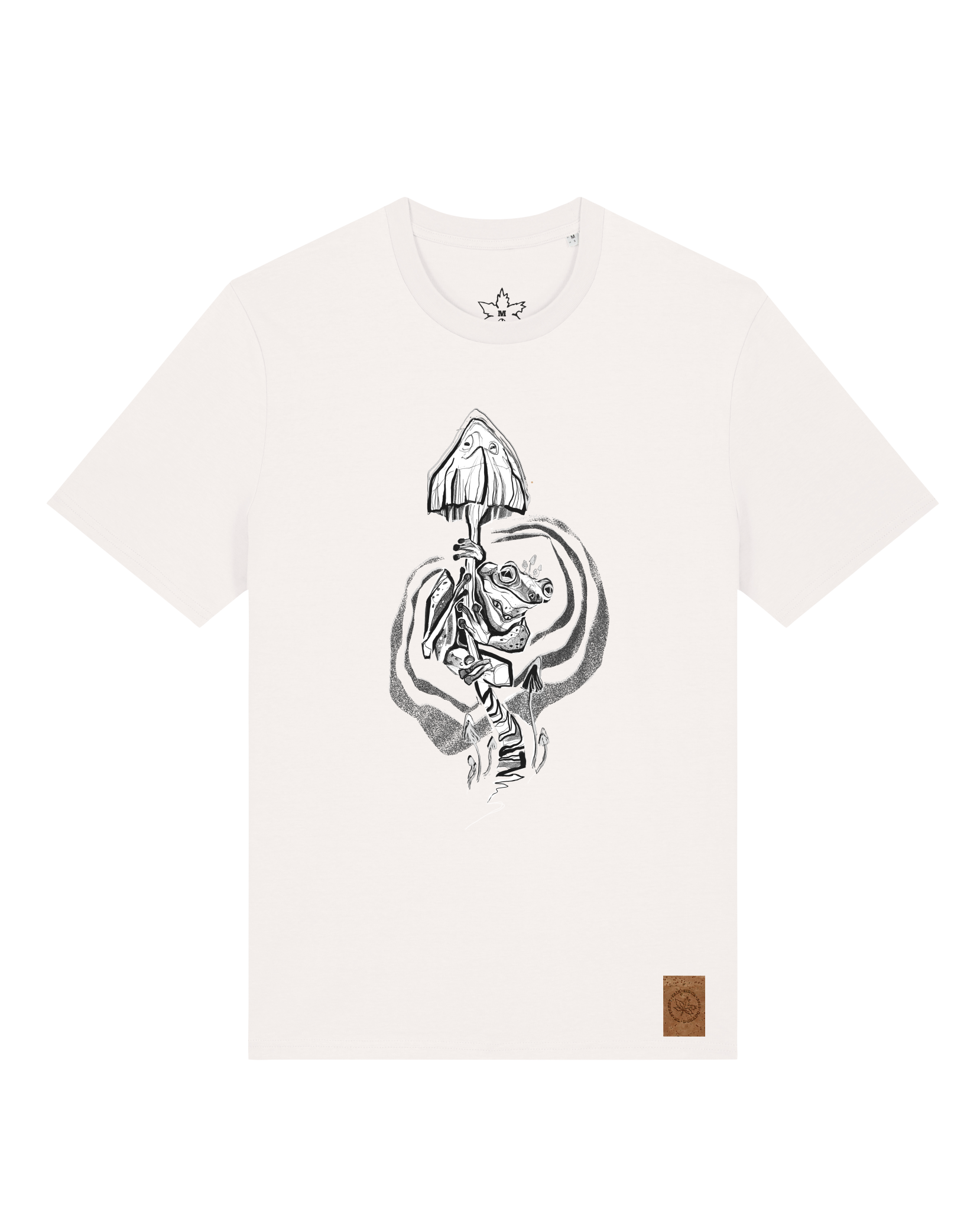 bio-unisex-medium fit-tshirt-frosch auf pilz-sttu169-bio ei-front