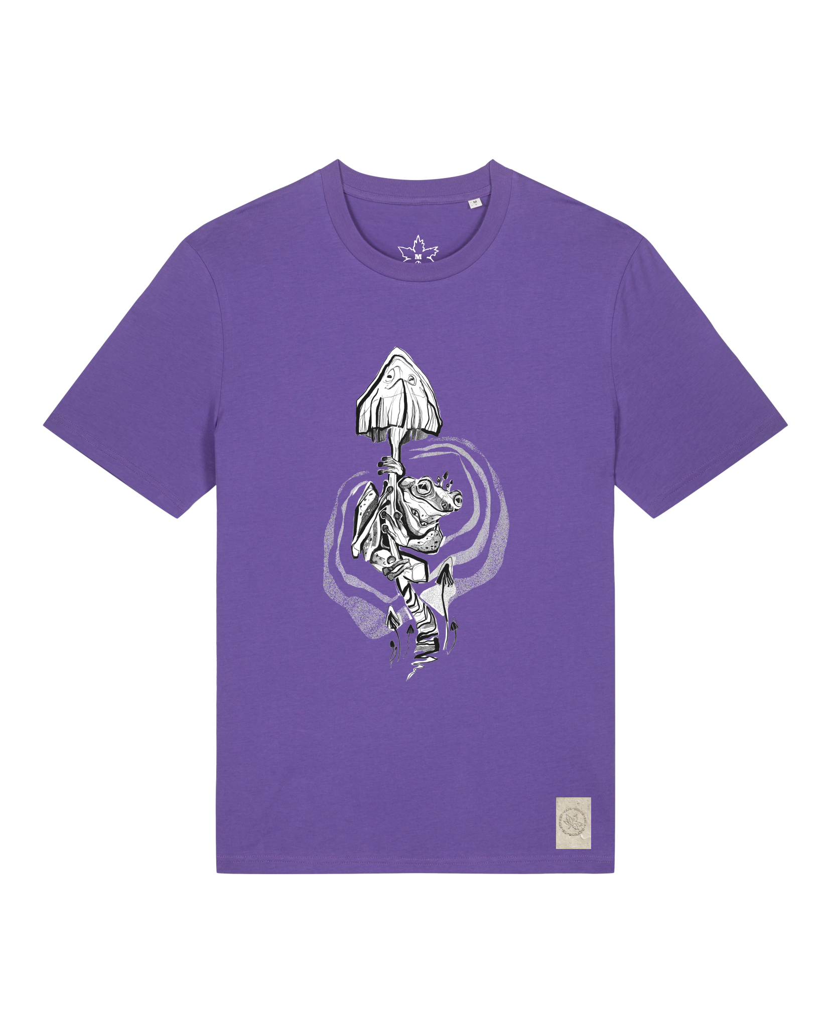 bio-unisex-medium fit-tshirt-frosch auf pilz-sttu169-blaukraut-front